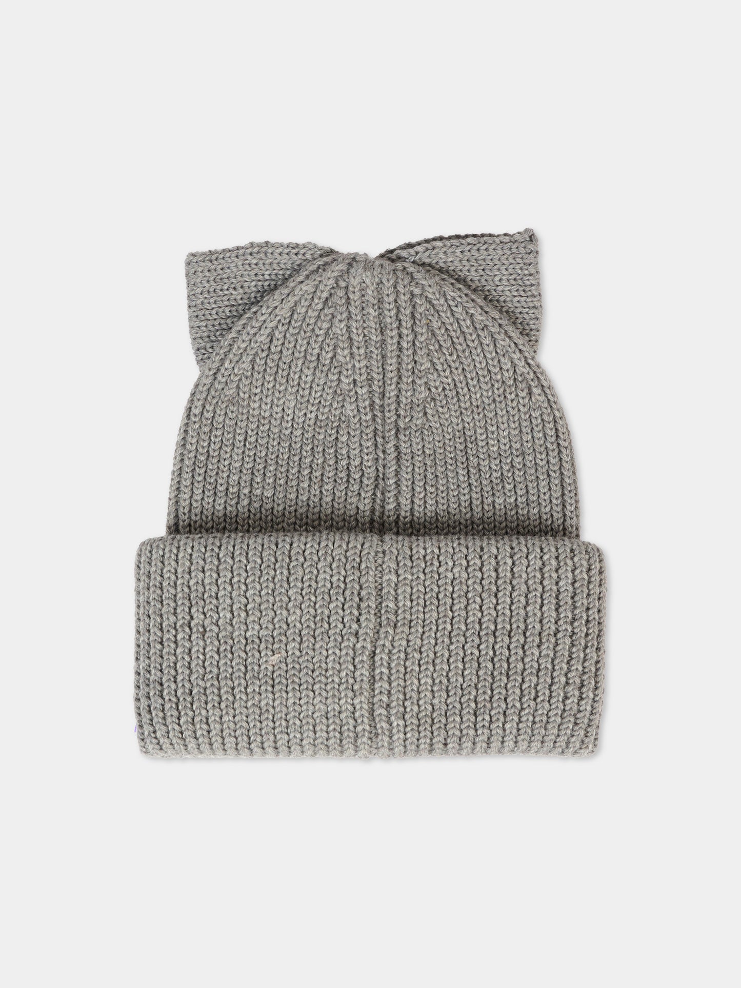 Berretto grigio per bambina con fiocco,Simonetta,SX0A07 Z3398 806