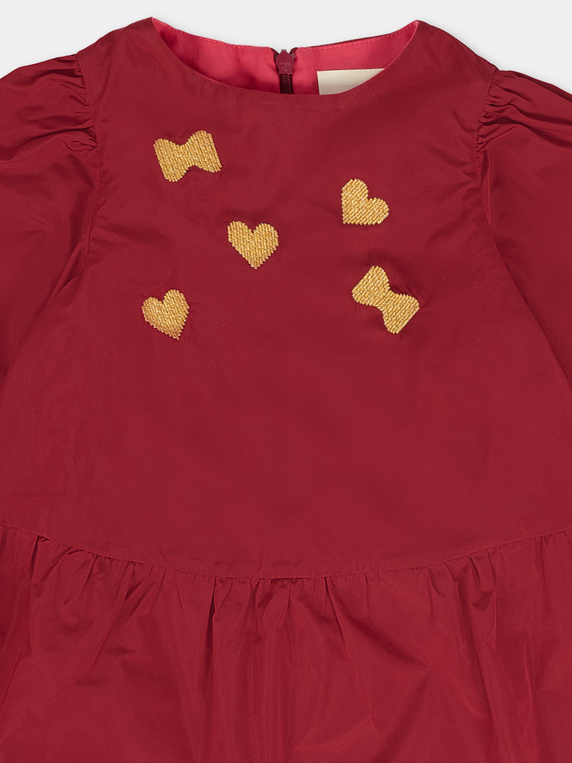 Vestito bordeaux per neonata con cuori,Simonetta,SX1050 S0049 418