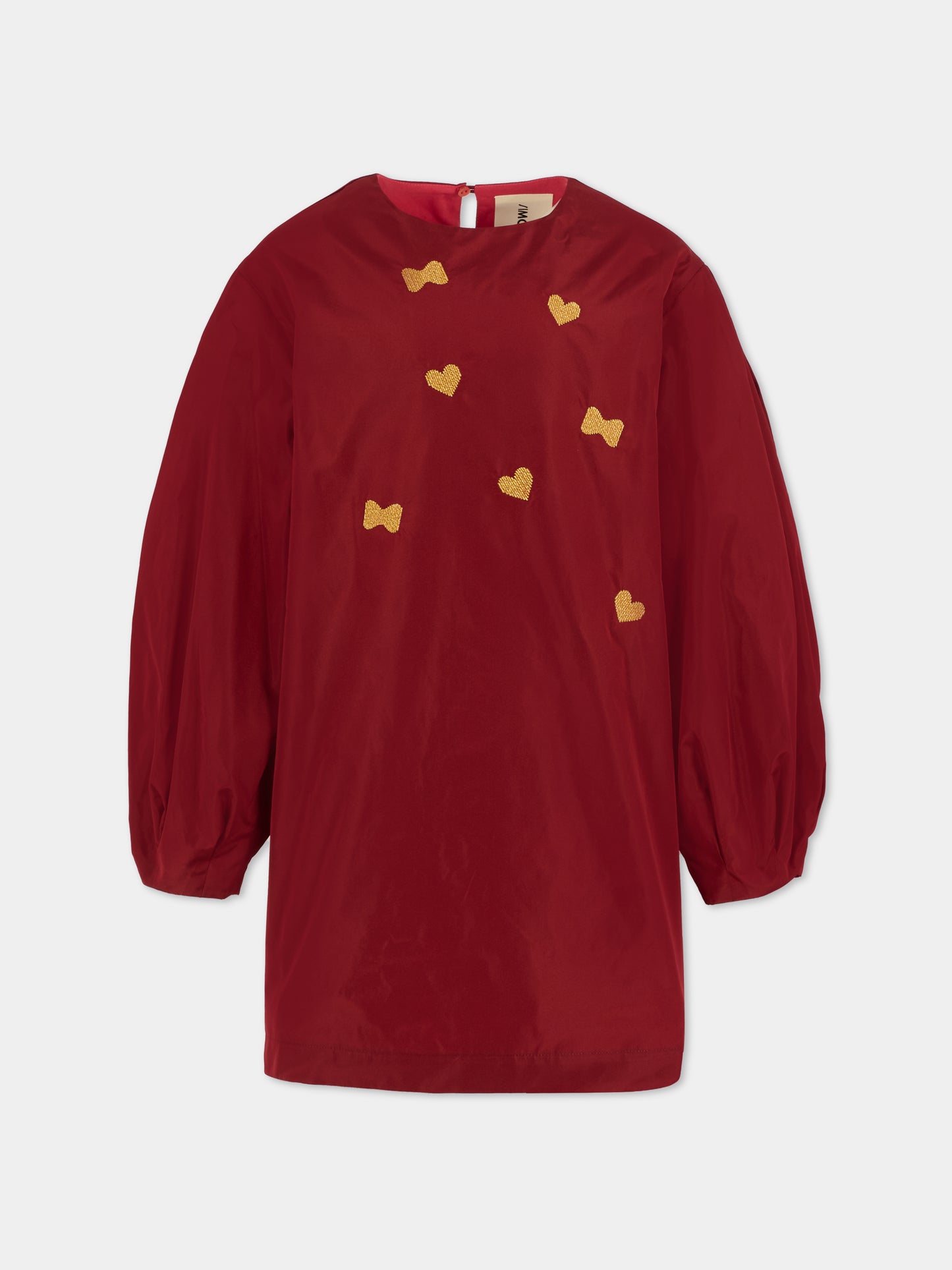 Vestito bordeaux per bambina con cuori,Simonetta,SX1A70 S0049 418