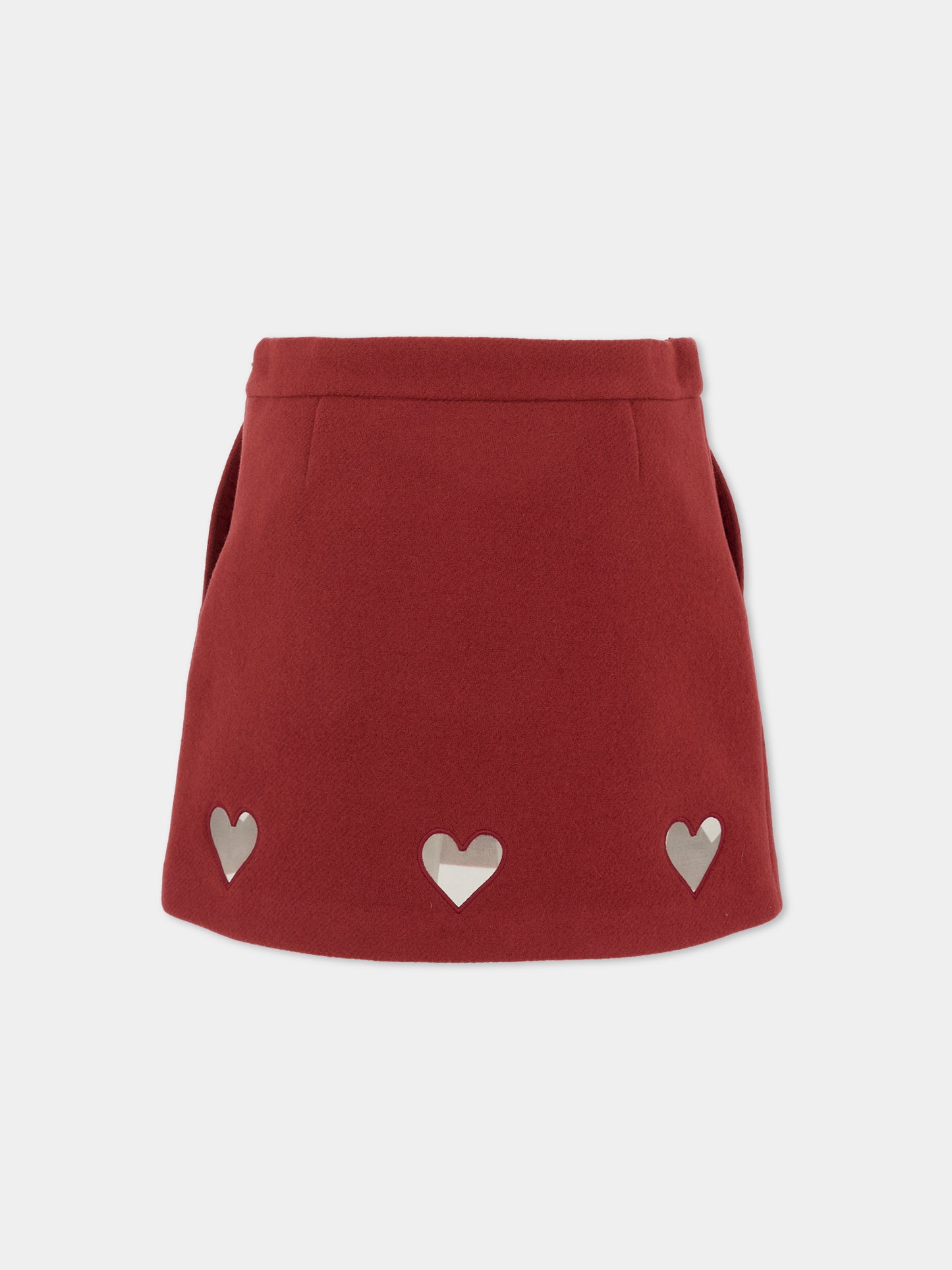 Gonna bordeaux per bambina cuori,Simonetta,SX7A11 E0227 418