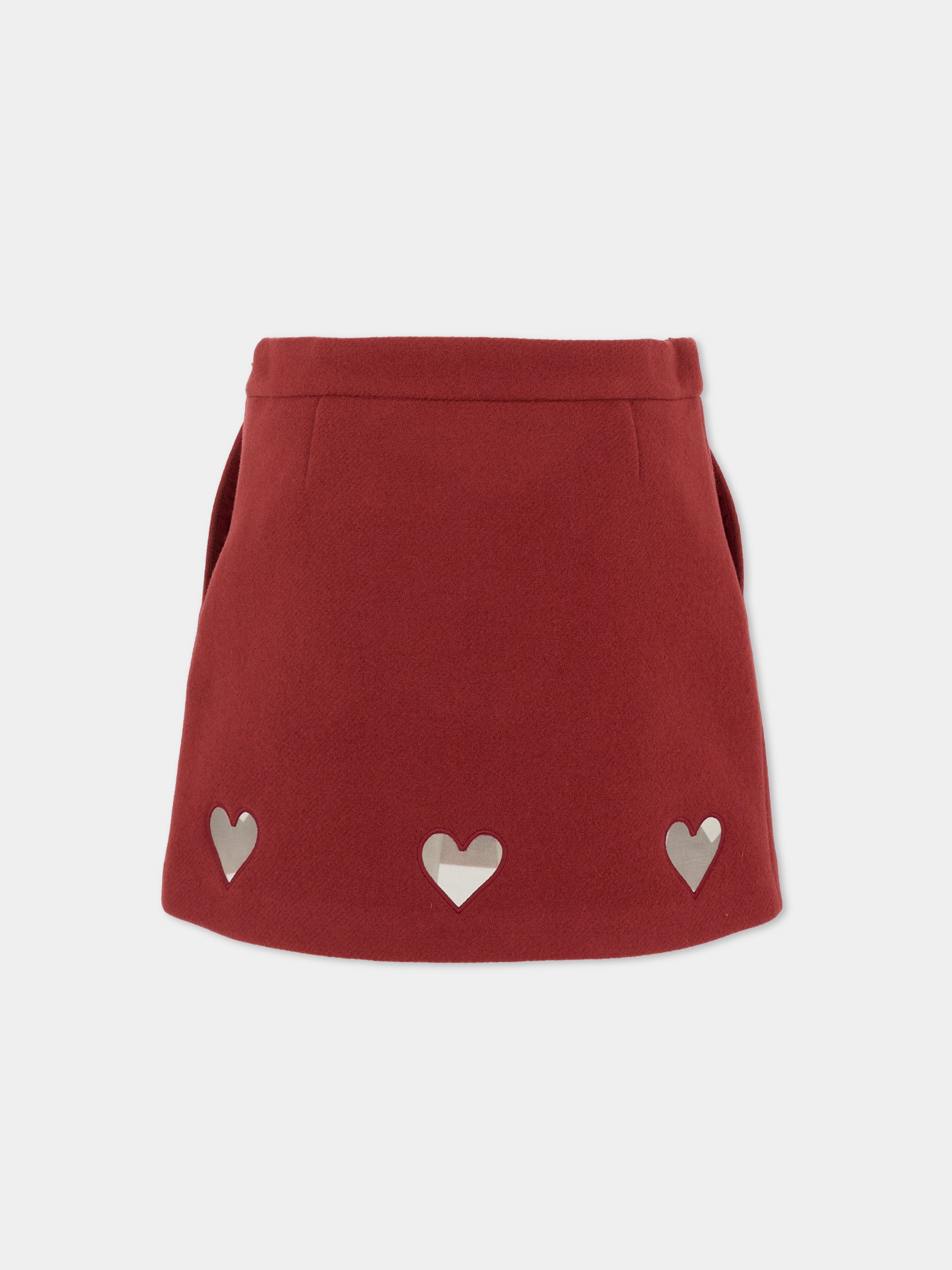 Gonna bordeaux per bambina cuori,Simonetta,SX7A11 E0227 418