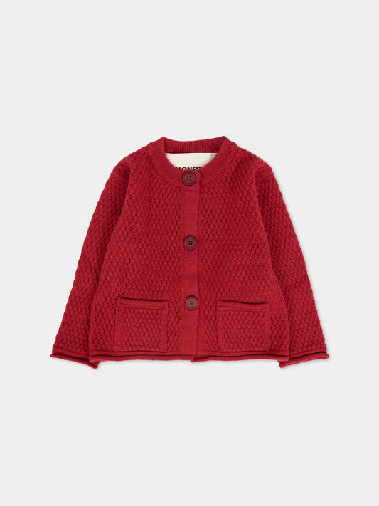 Cardigan bordeaux per neonata con logo,Simonetta,SX9000 W0023 416