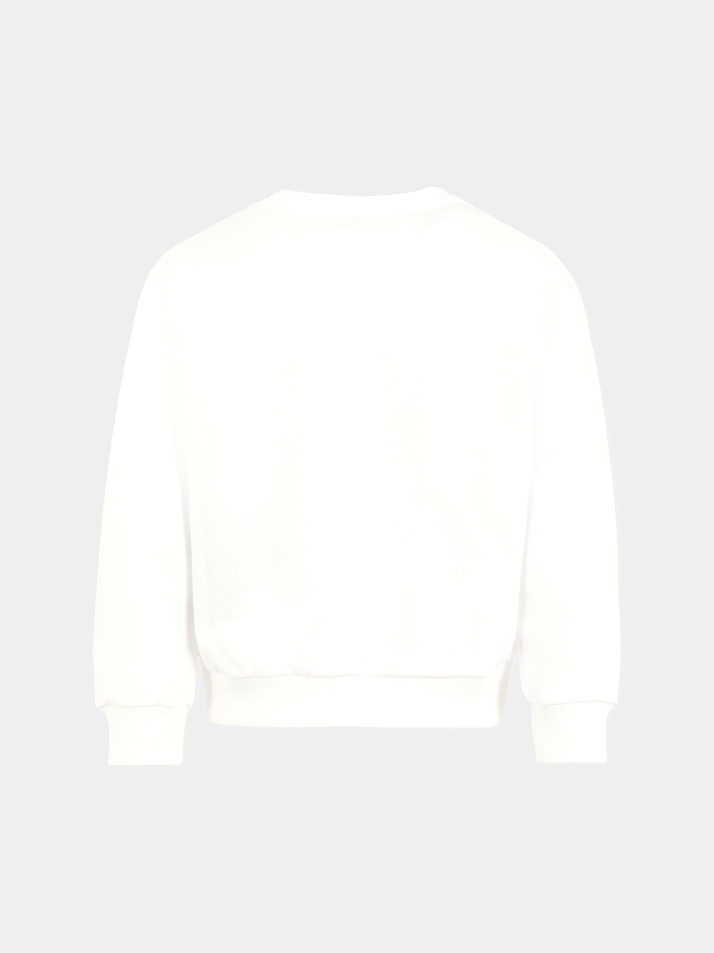 Felpa bianca per bambina con stampa catene e logo,Balmain Kids,BX4C80-Z3183 100OR