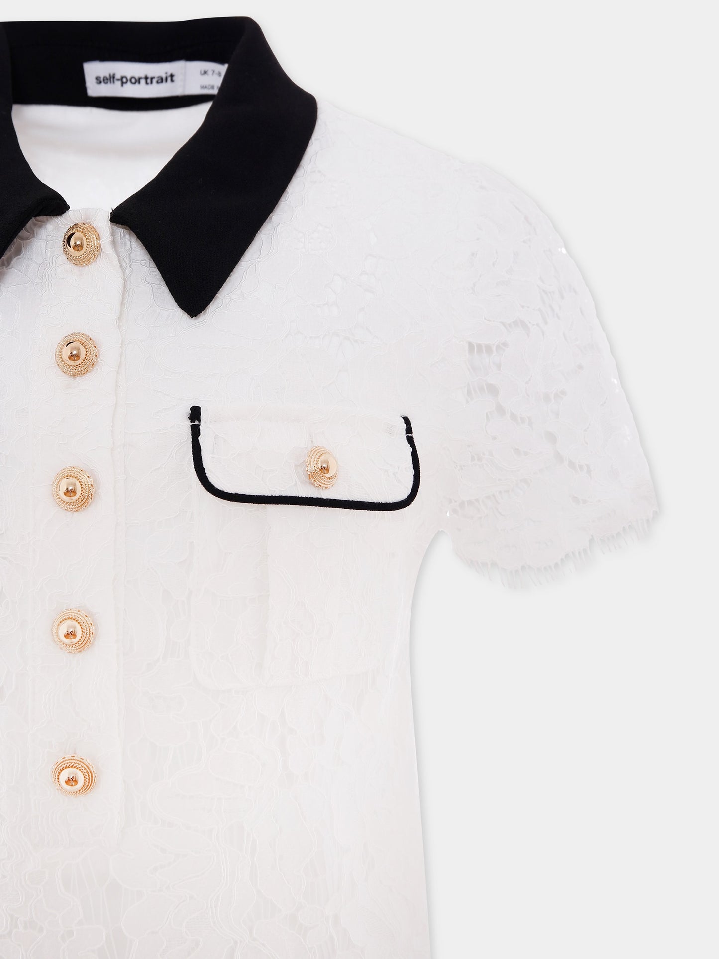 Vestito bianco per bambina,Self-portrait,PF25-707S-W