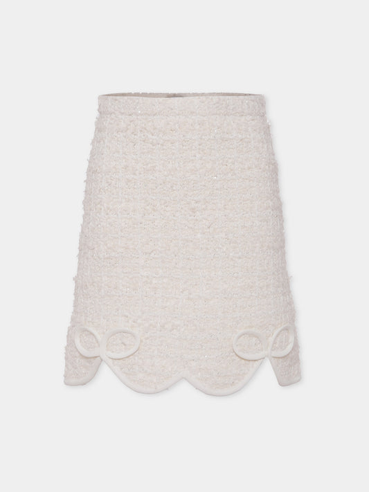 Gonna avorio per bambina con fiocchi,Self-portrait,PF25-739SK-C