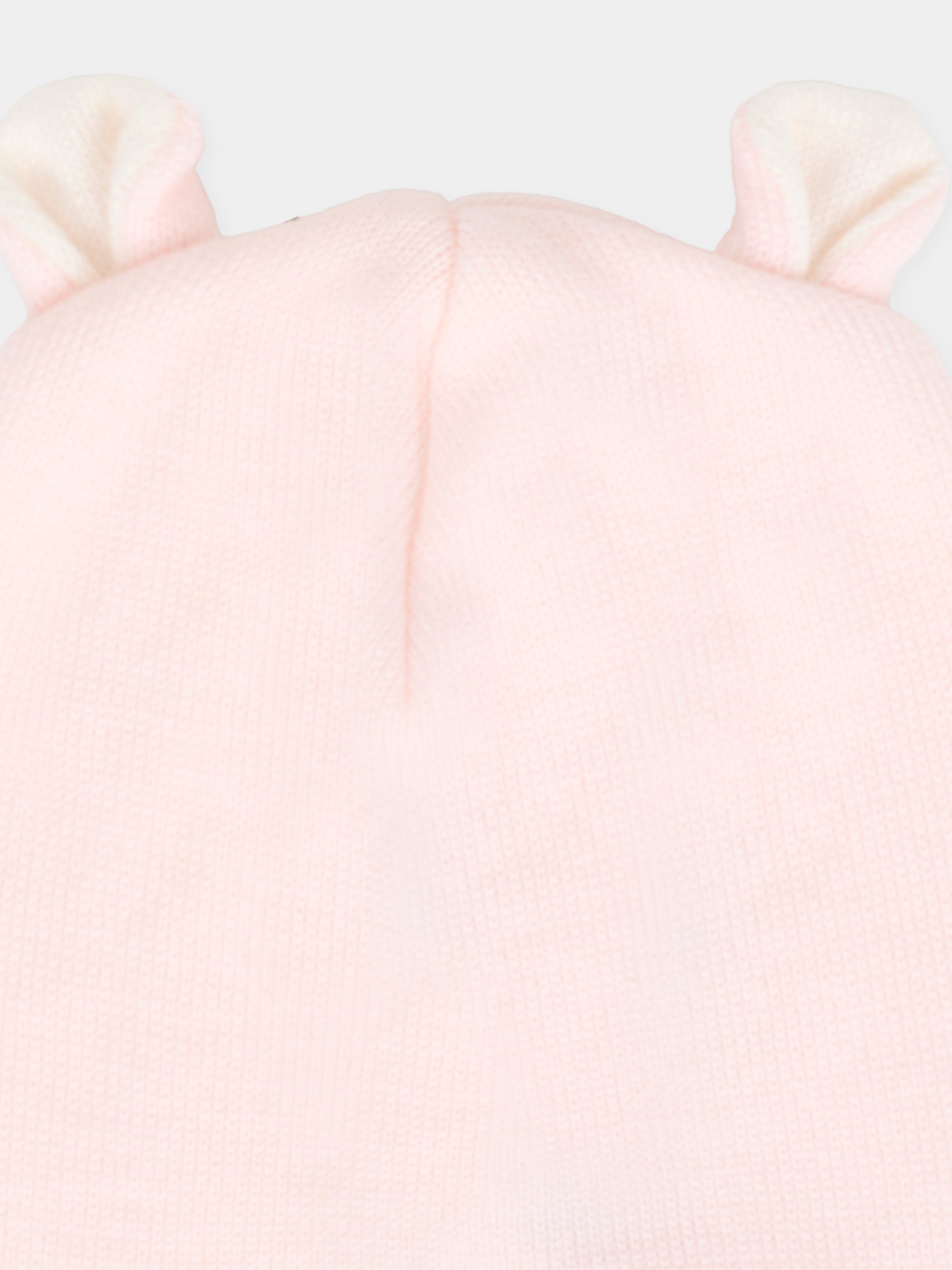 Berretto rosa per neonata con orecchie bianche,Little Bear,2115 CIPRIA/LATTE