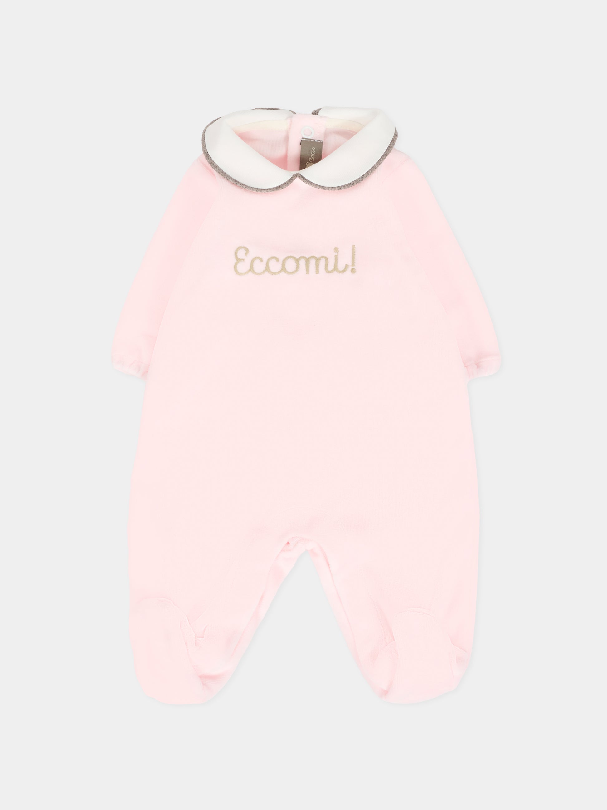 Tutina rosa per neonata con scritta Eccomi,Little Bear,2028 ROSA/TORTA