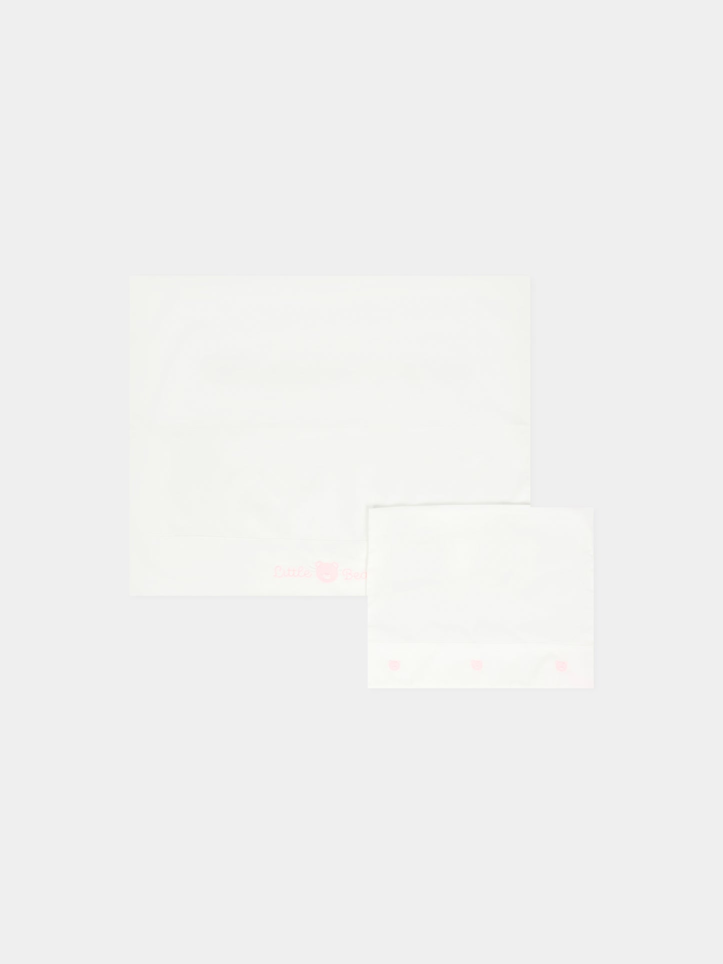 Set lenzuola bianco per neonata con orsetto e logo,Little Bear,2044 LATTE/ROSA