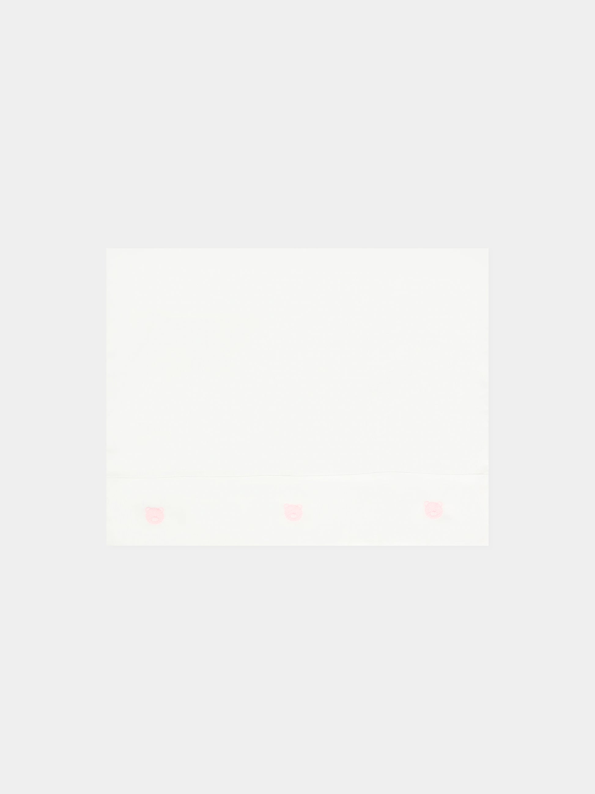 Set lenzuola bianco per neonata con orsetto e logo,Little Bear,2044 LATTE/ROSA