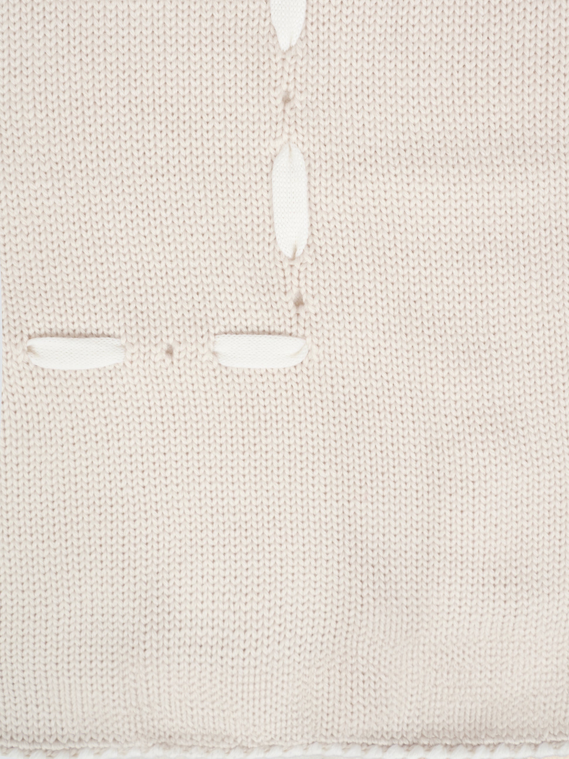 Coperta beige per neonati con nastro avorio,Little Bear,2000 BURRO/LATTE