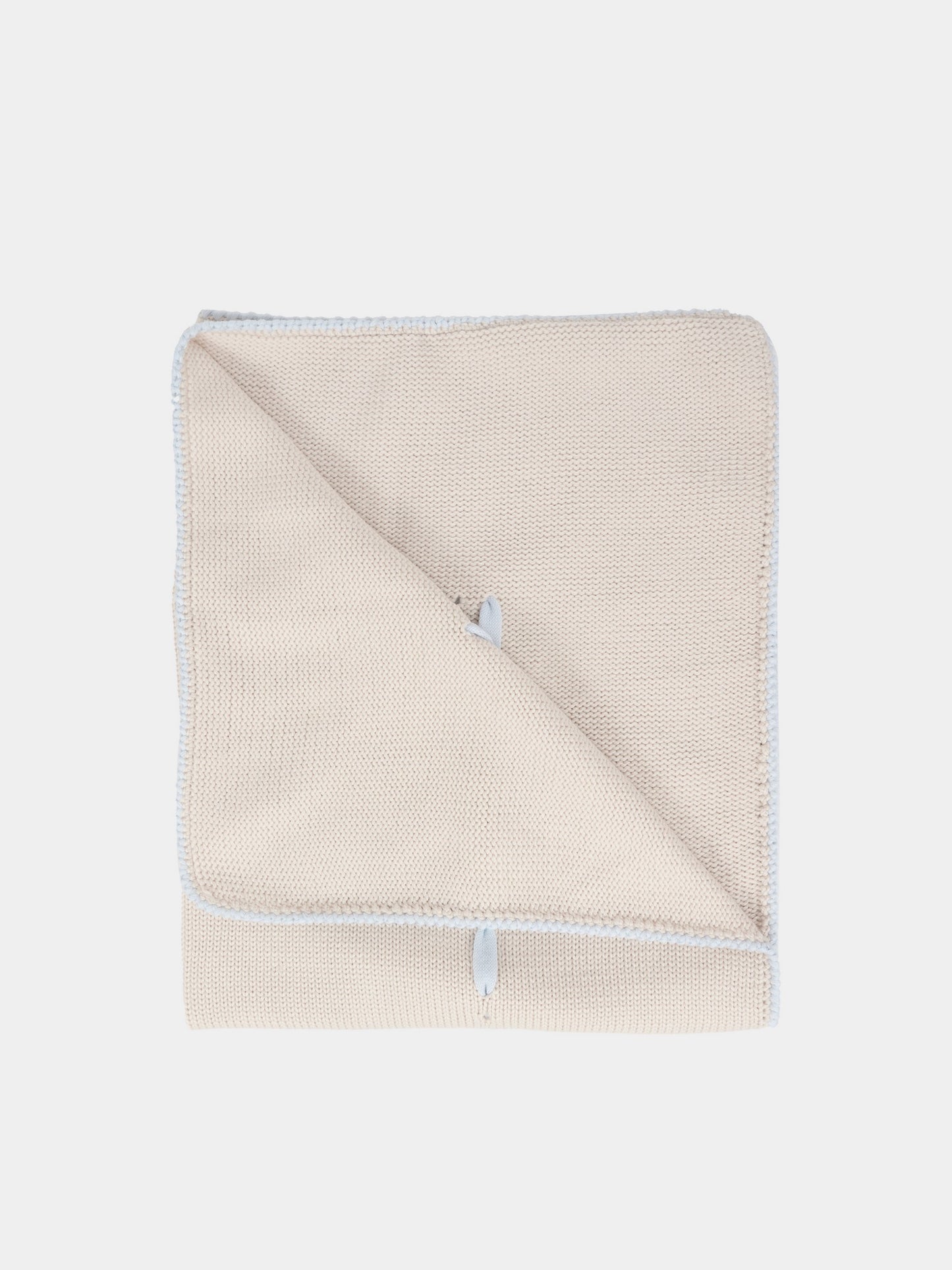 Coperta beige per neonato con nastro avorio,Little Bear,2000 BURRO/CIELO