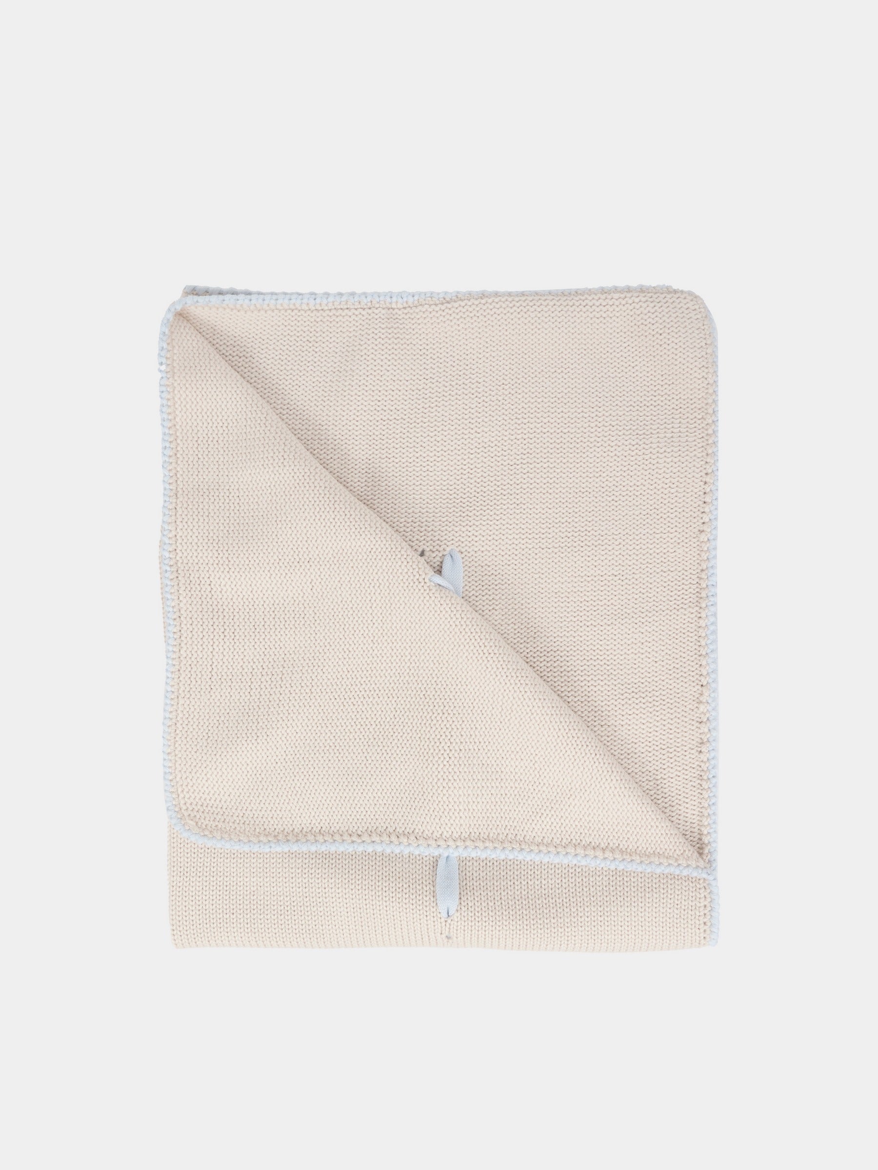 Coperta beige per neonato con nastro avorio,Little Bear,2000 BURRO/CIELO