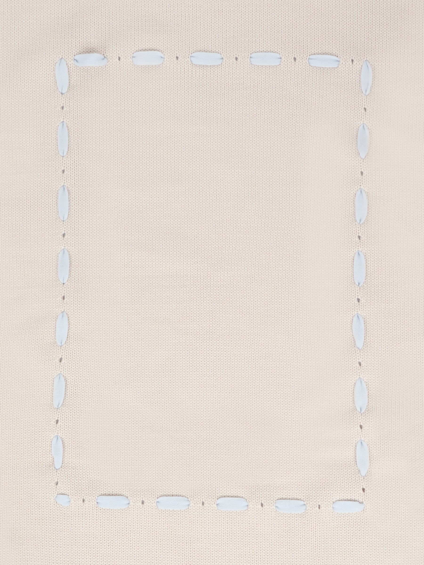 Coperta beige per neonato con nastro avorio,Little Bear,2000 BURRO/CIELO