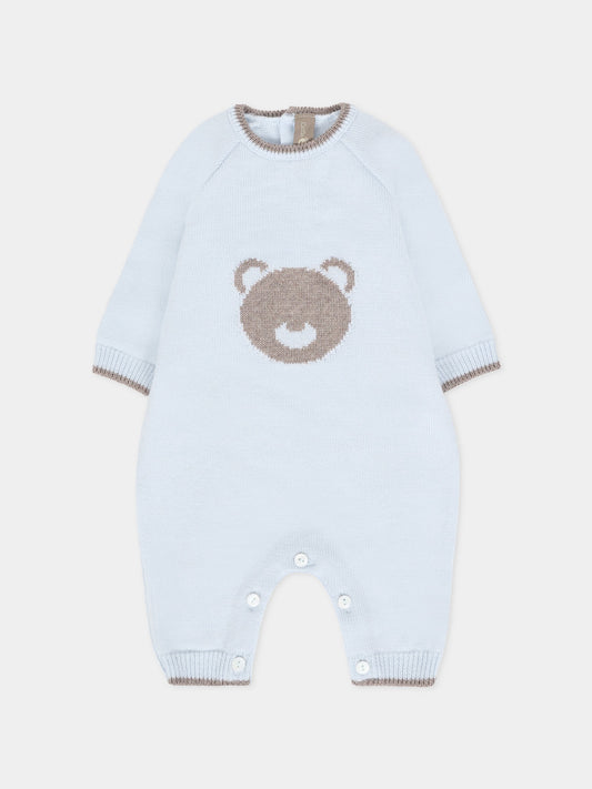 Tutina celeste per neonato con orso,Little Bear,2110 CIELO/TORTORA