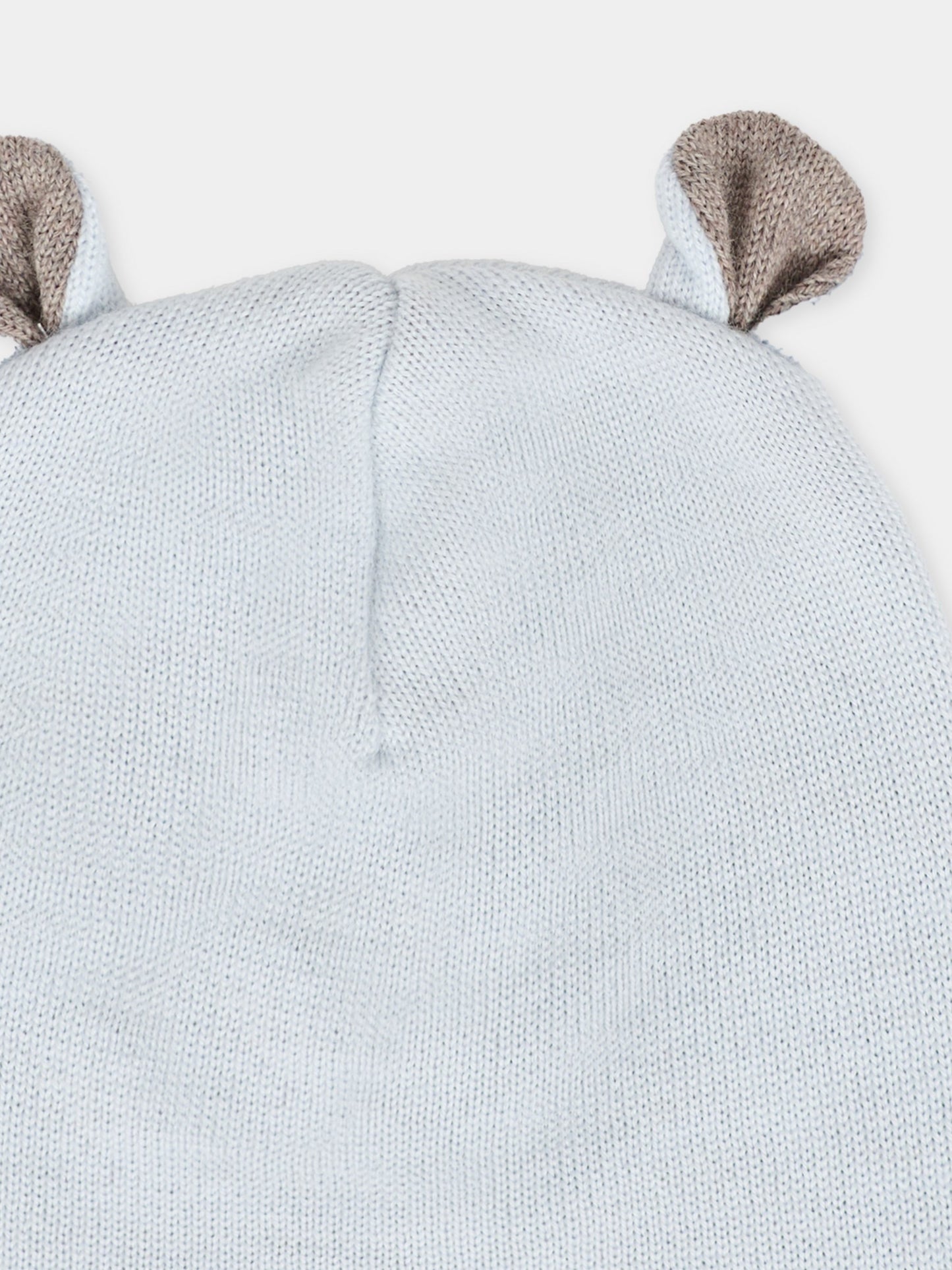 Berretto celeste per neonato con orecchie tortora,Little Bear,2115 CIELO/TORTORA