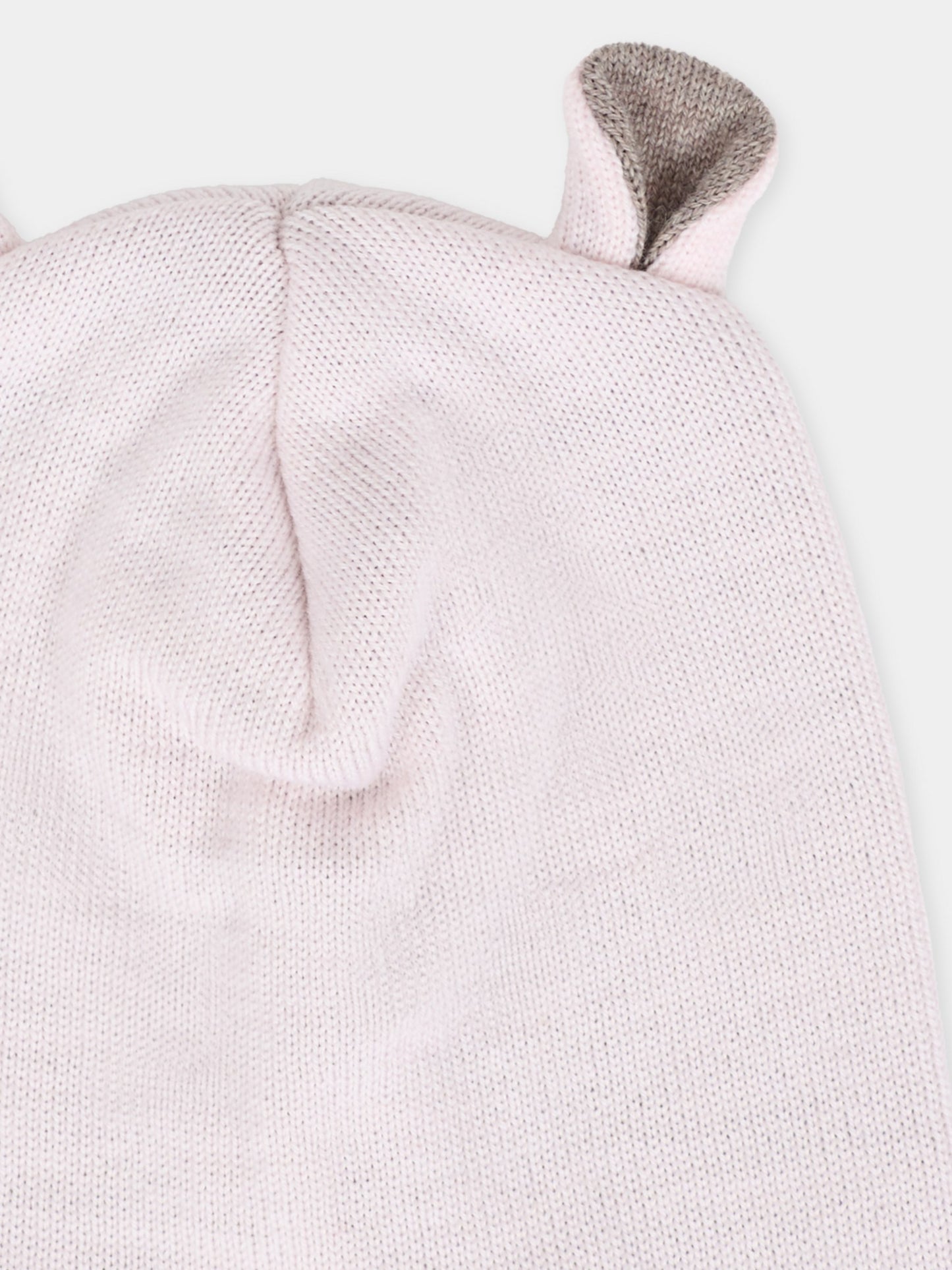 Berretto rosa per neonata con orecchie tortora,Little Bear,2115 CIPRIA/TORTORA