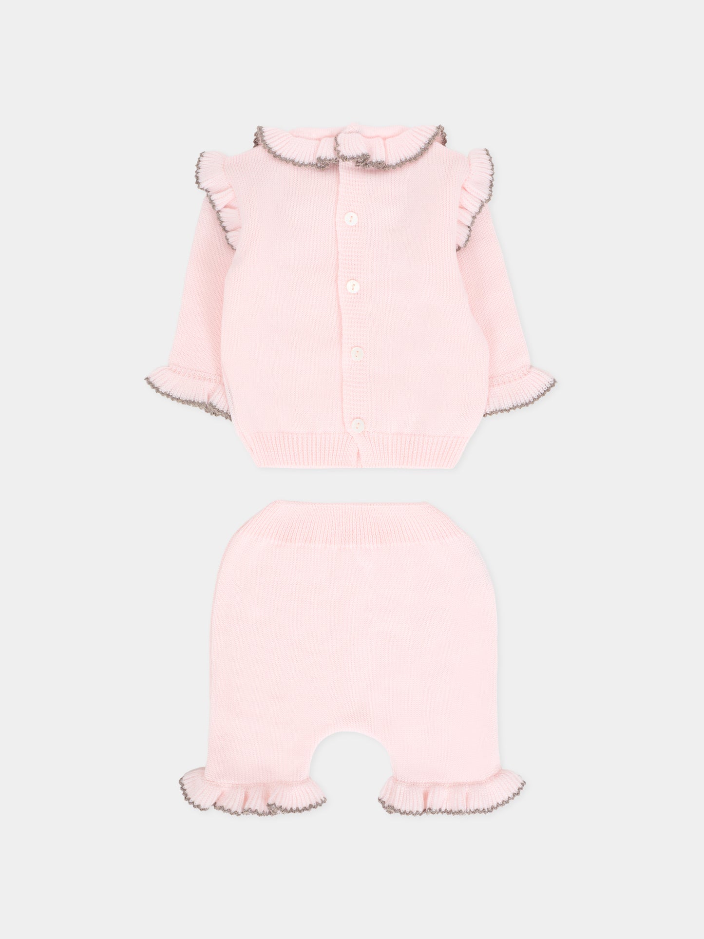 Completo rosa per neonata con volant,Little Bear,2134 CIPRIA/TORTORA