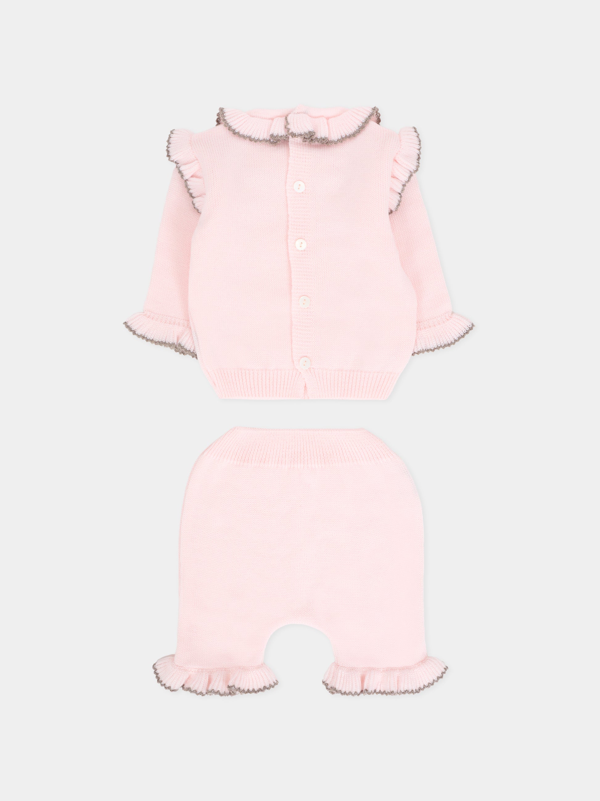 Completo rosa per neonata con volant,Little Bear,2134 CIPRIA/TORTORA