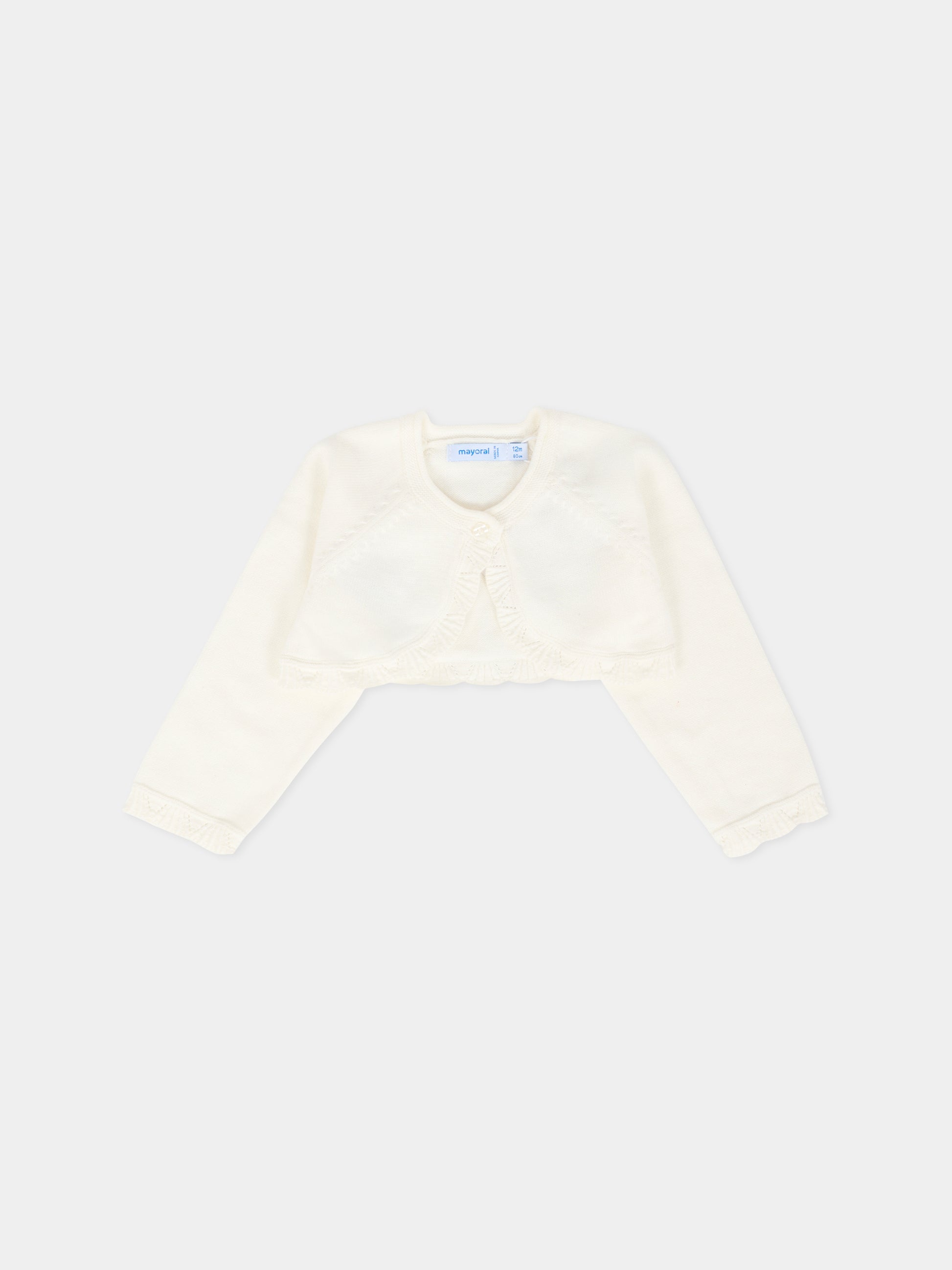 Cardigan avorio per neonata,Mayoral,308 073