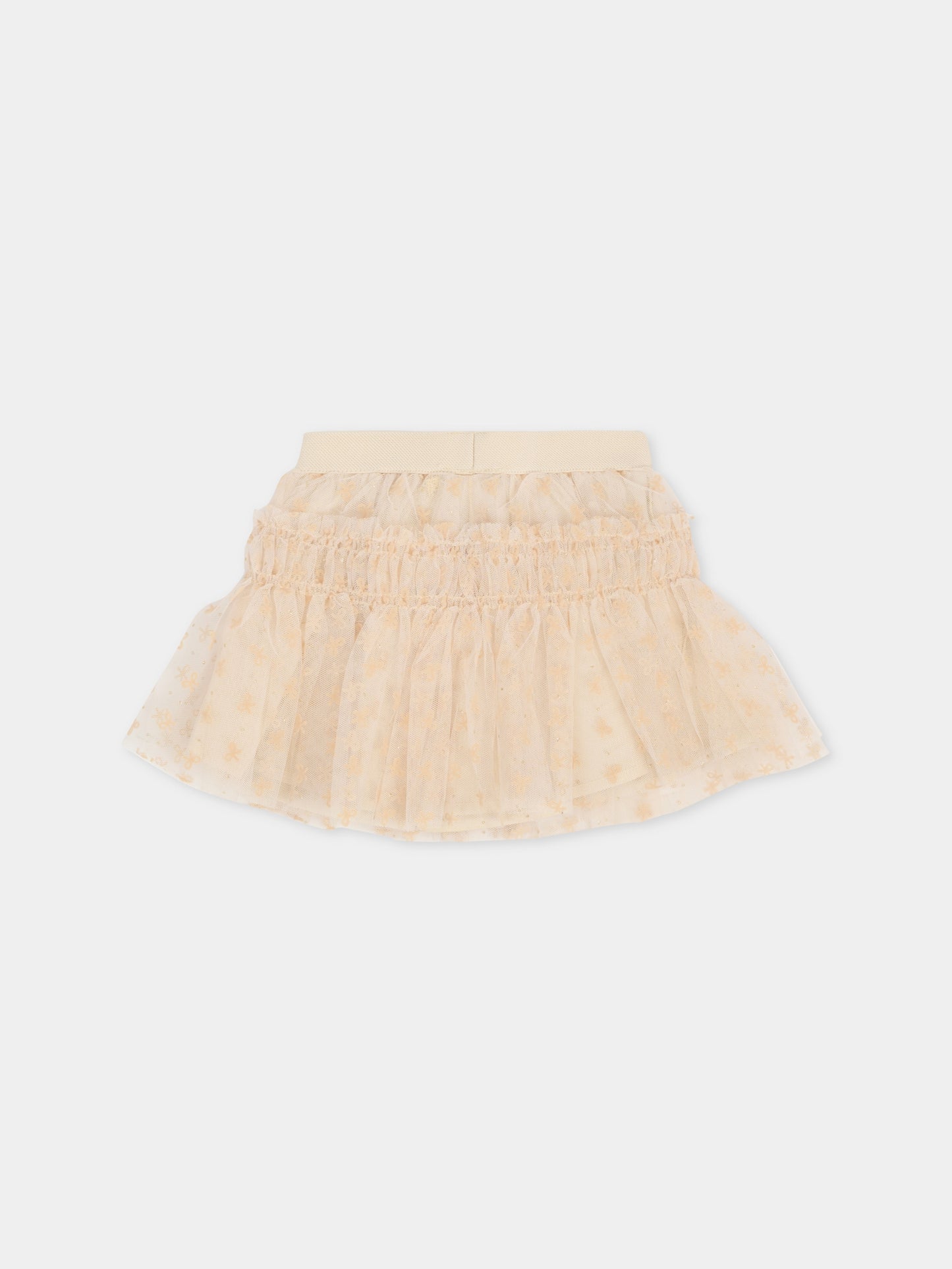 Gonna  beige per neonata con fiocchi,Mayoral,2901 020