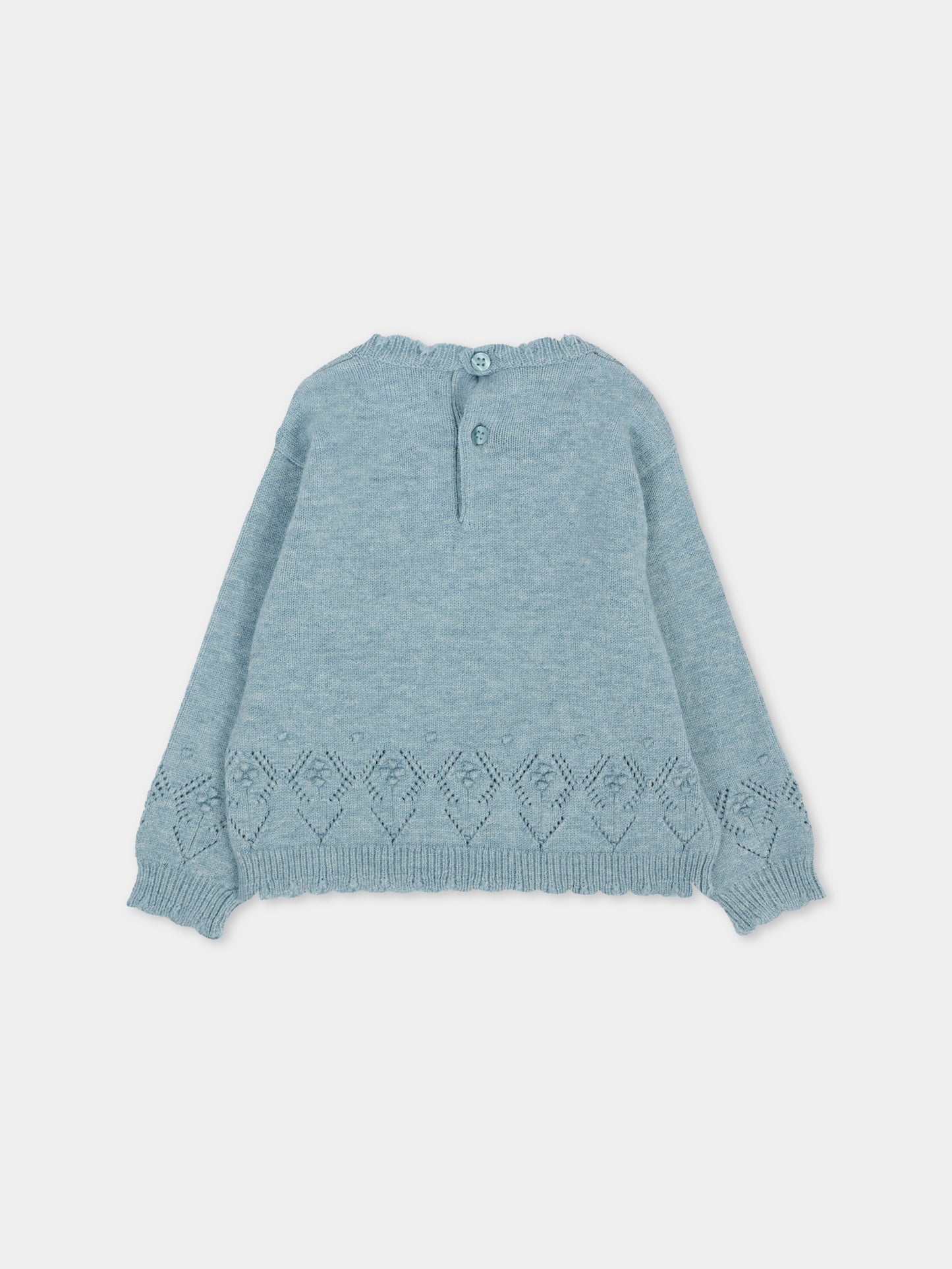 Maglione azzurro per neonata con logo,Mayoral,2353 021