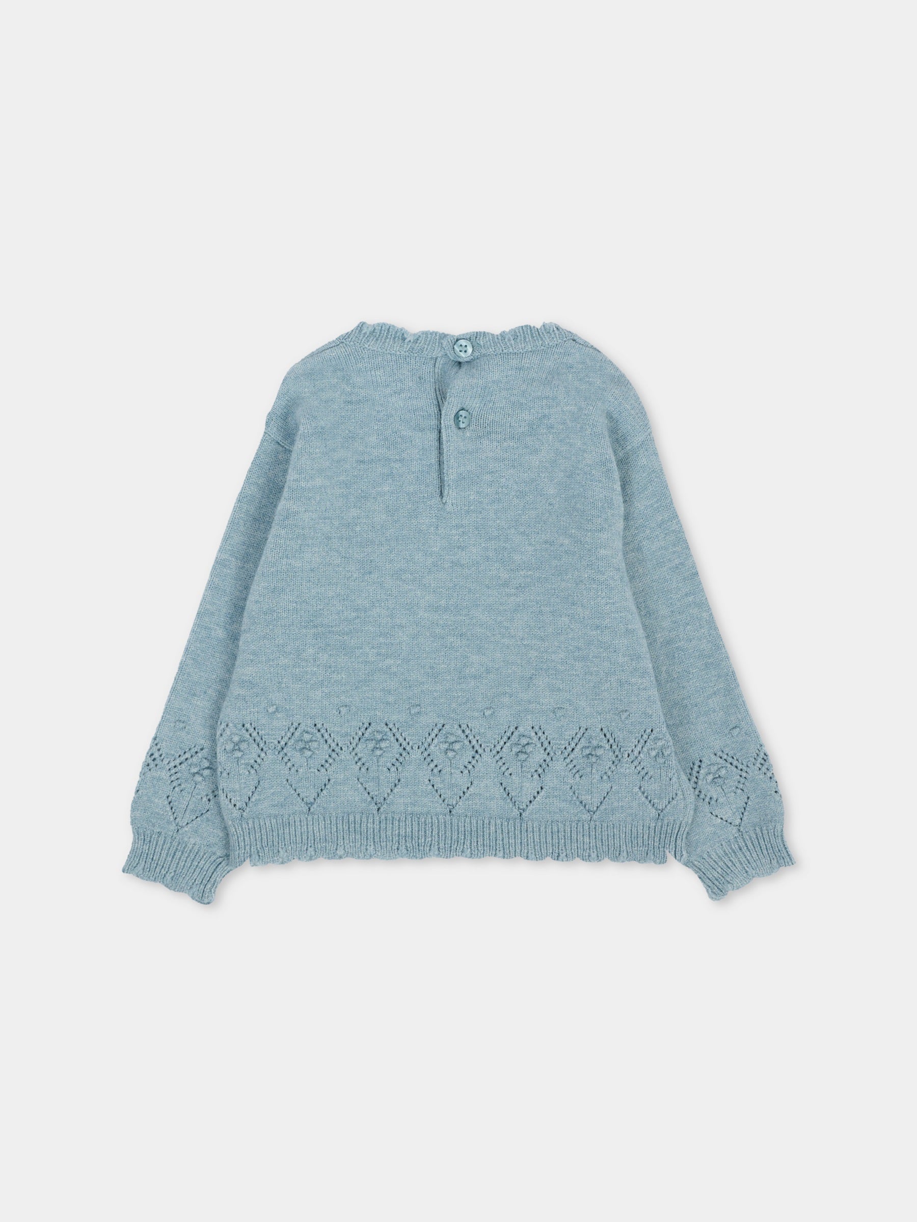 Maglione azzurro per neonata con logo,Mayoral,2353 021