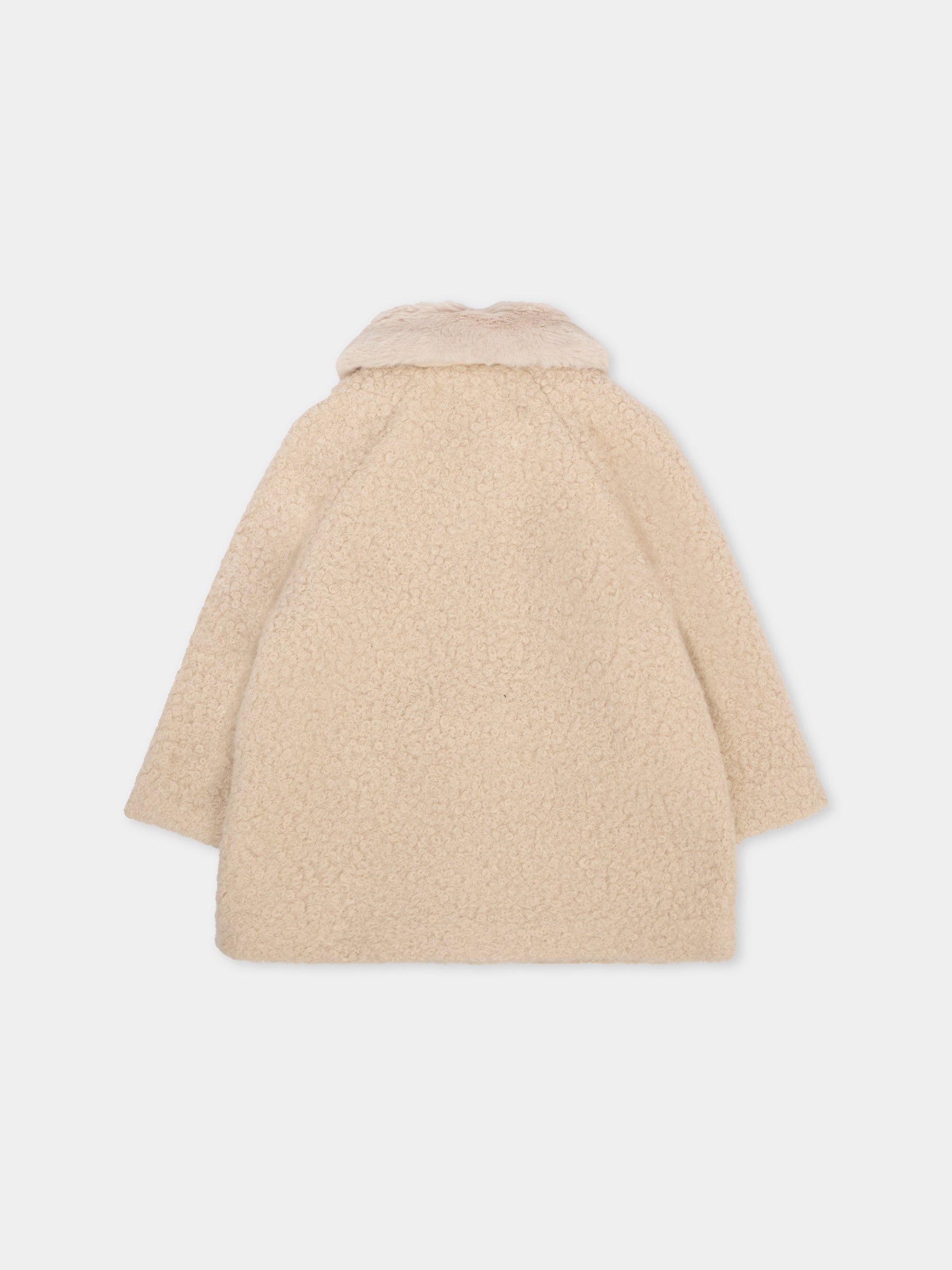 Cappotto beige per neonata con patch logato,Mayoral,2432 073