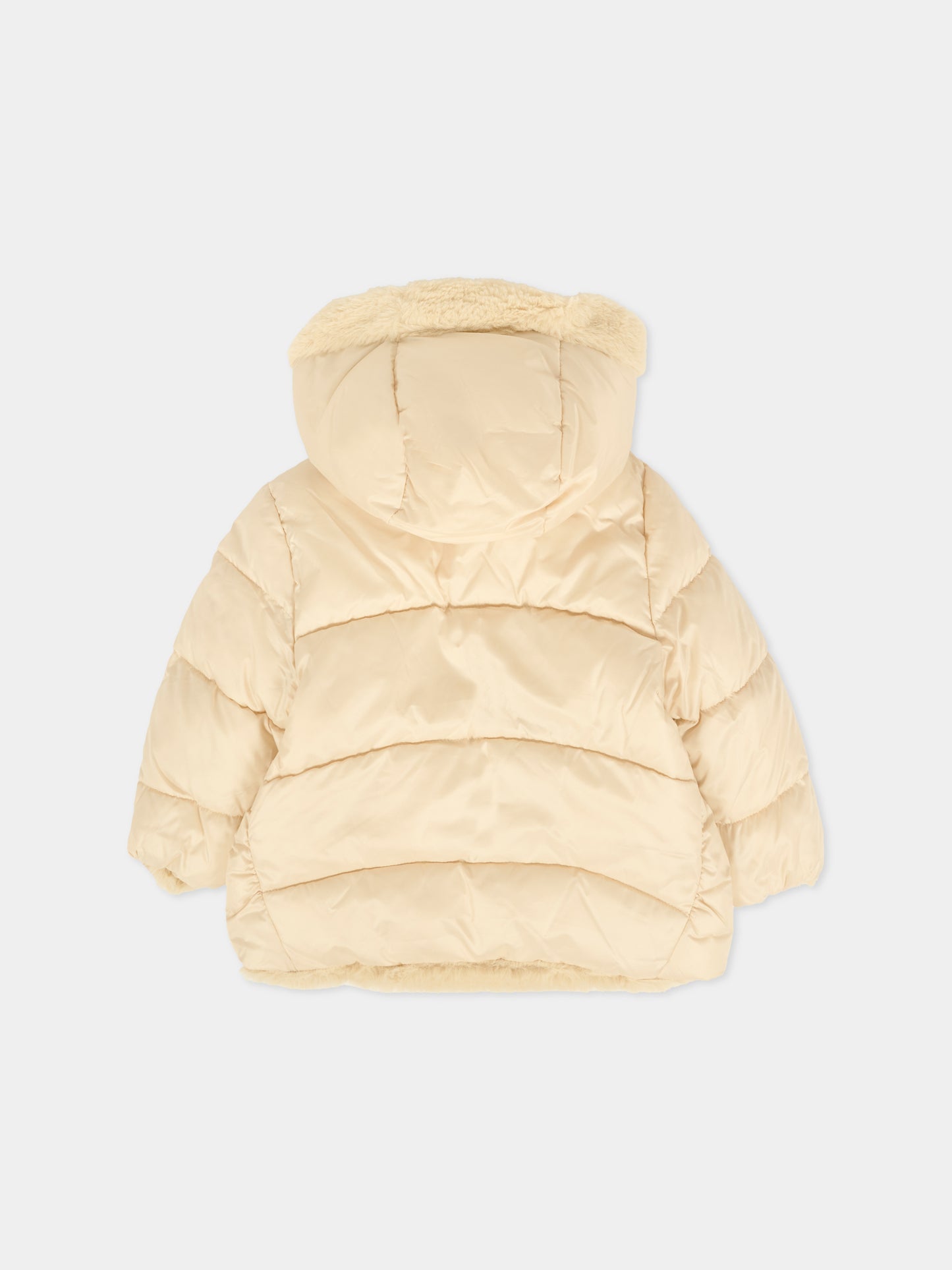 Piumino beige per neonata con fiocco,Mayoral,2435 080