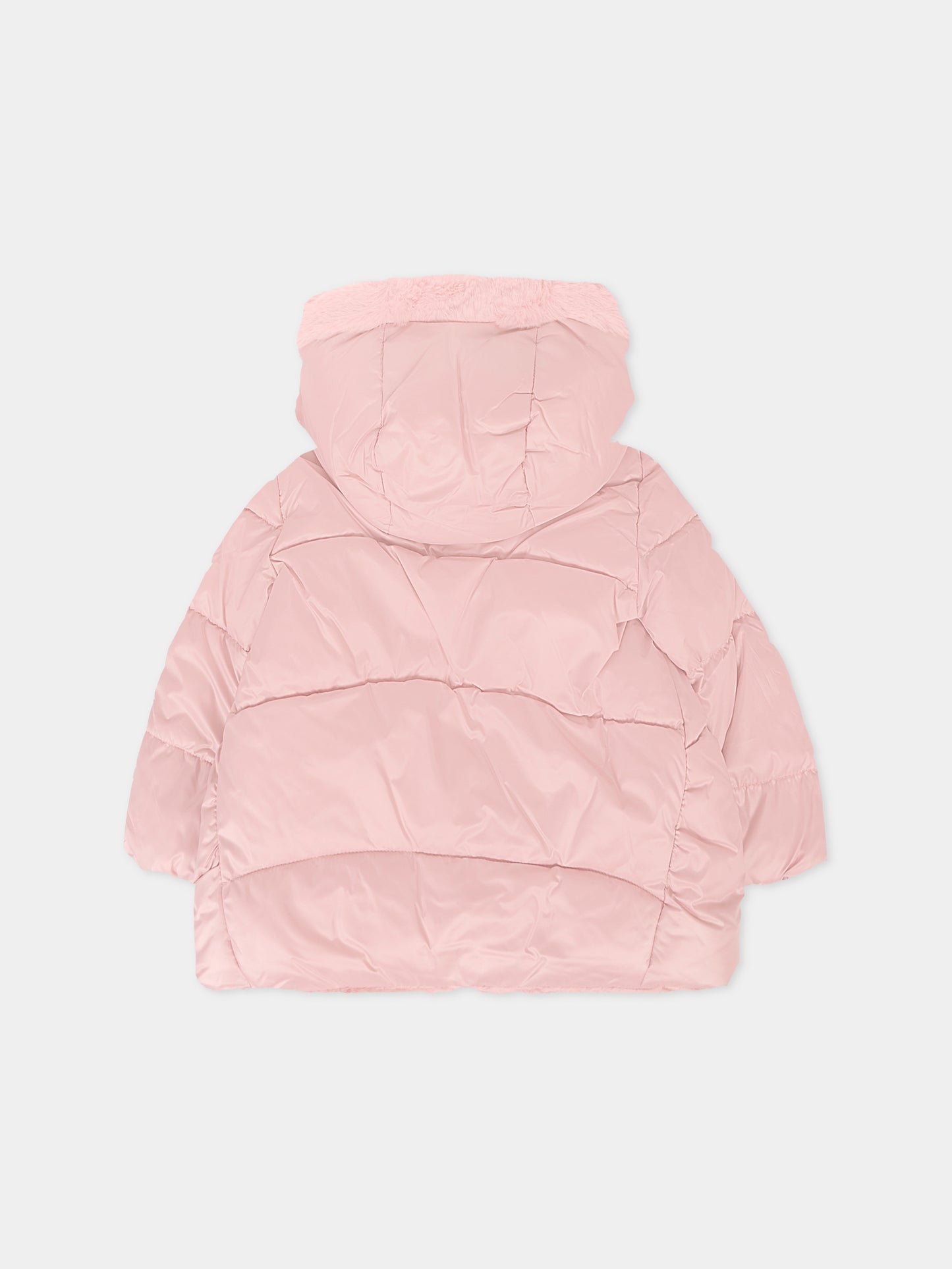 Piumino rosa per neonata con fiocco,Mayoral,2435 081