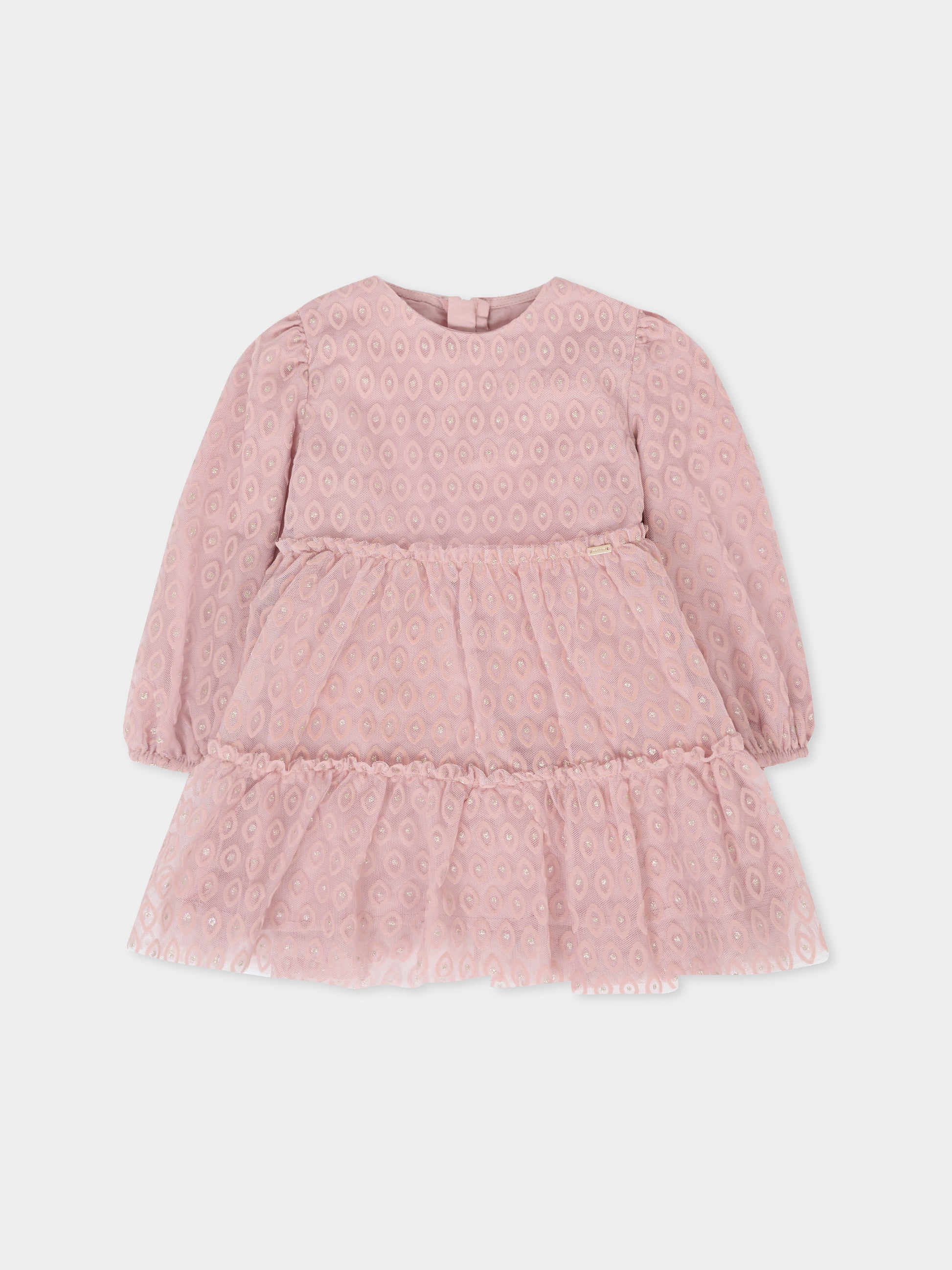 Vestito rosa per neonata con logo,Mayoral,2907 078