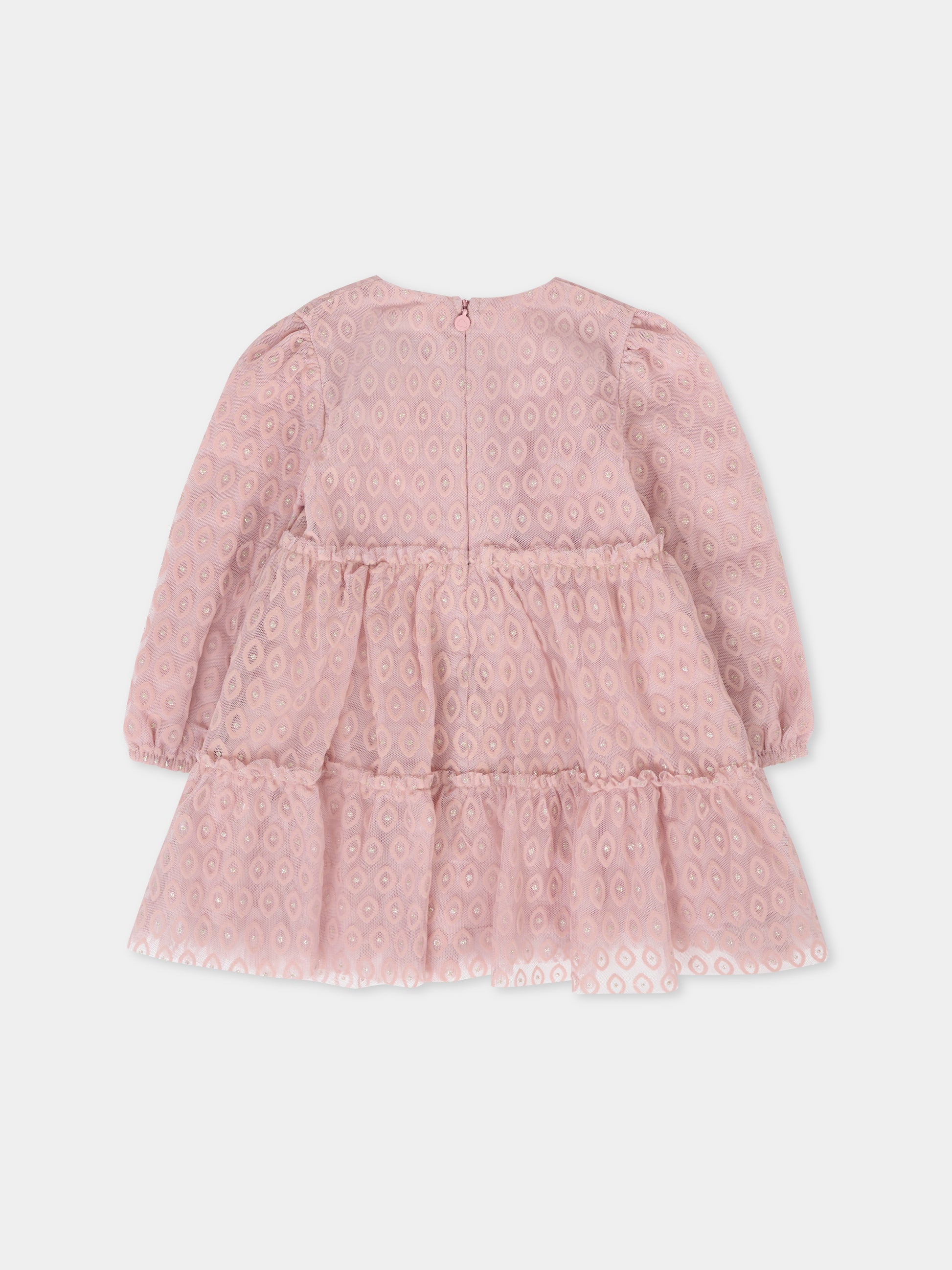 Vestito rosa per neonata con logo,Mayoral,2907 078