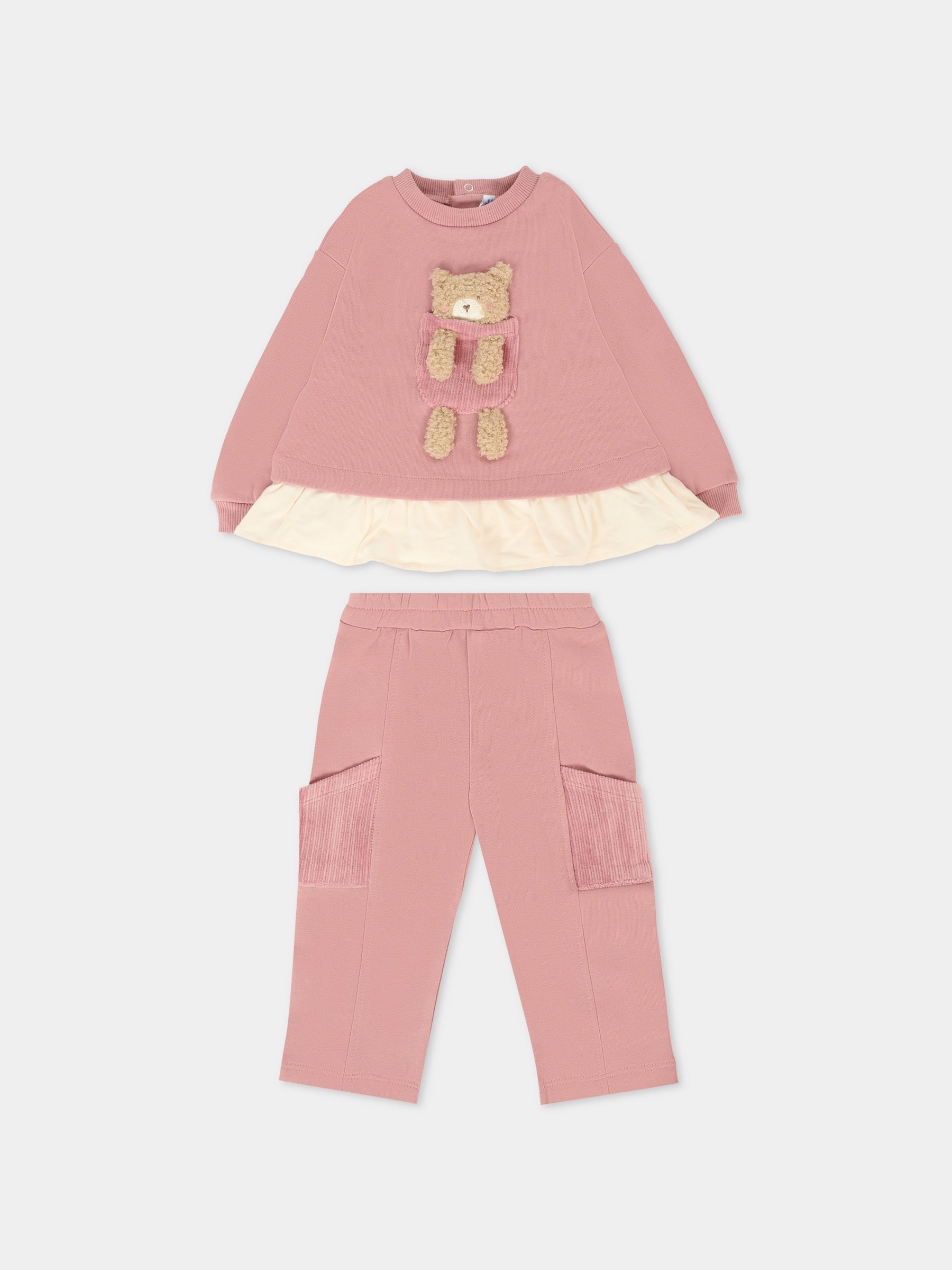 Completo rosa per neonata con orso,Mayoral,2843 051