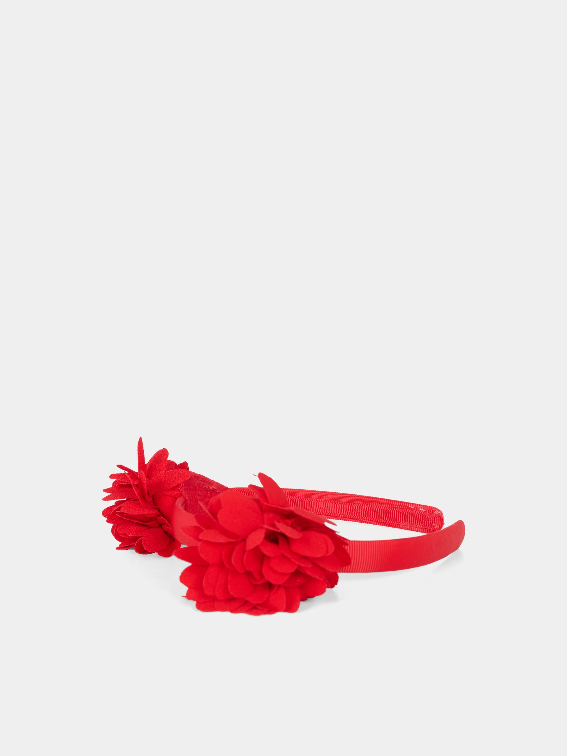 Cerchietto rosso per neonata con fiori,Mayoral,10026 071