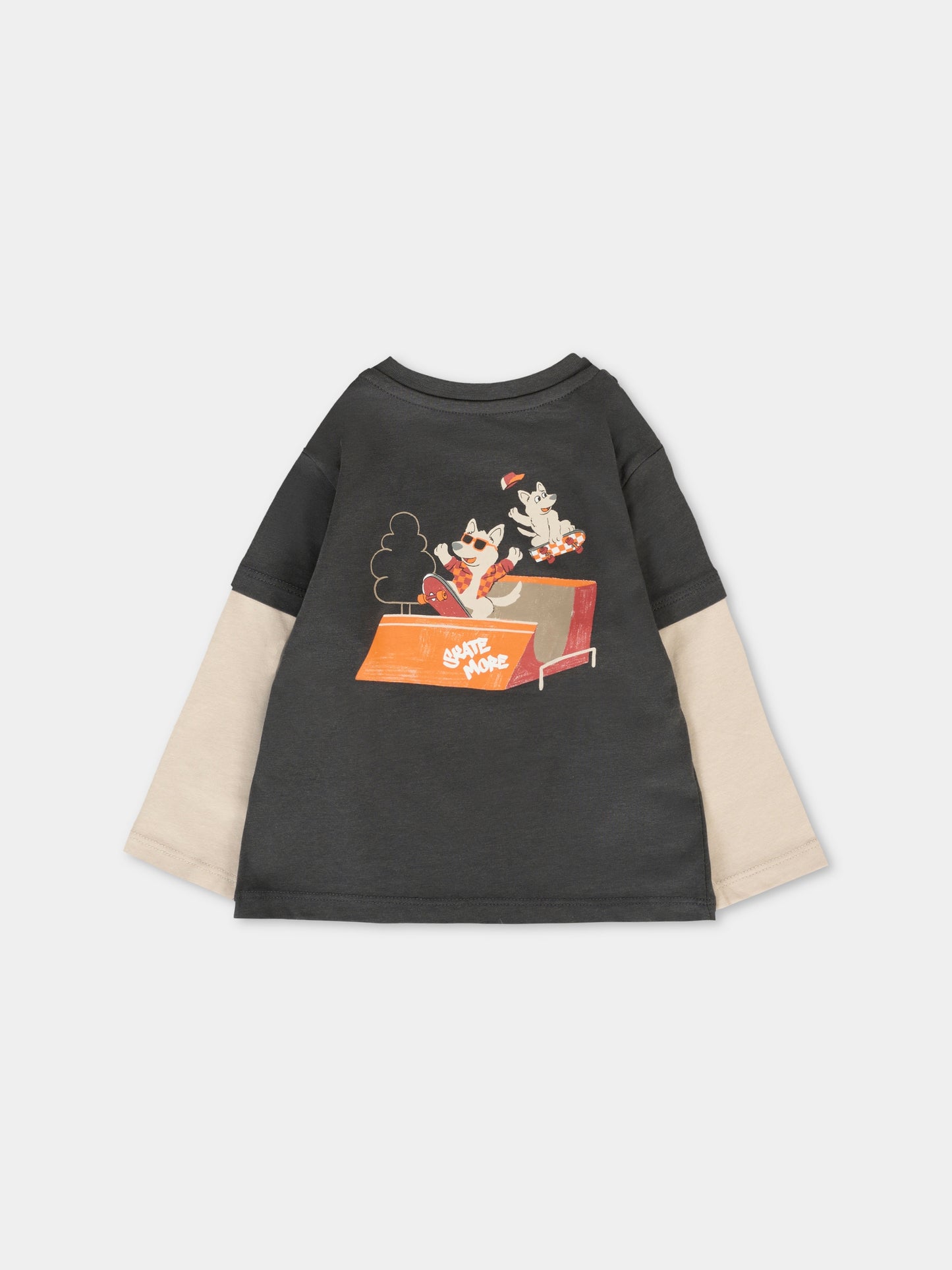 T-shirt grigia per neonato con logo,Mayoral,2062 094