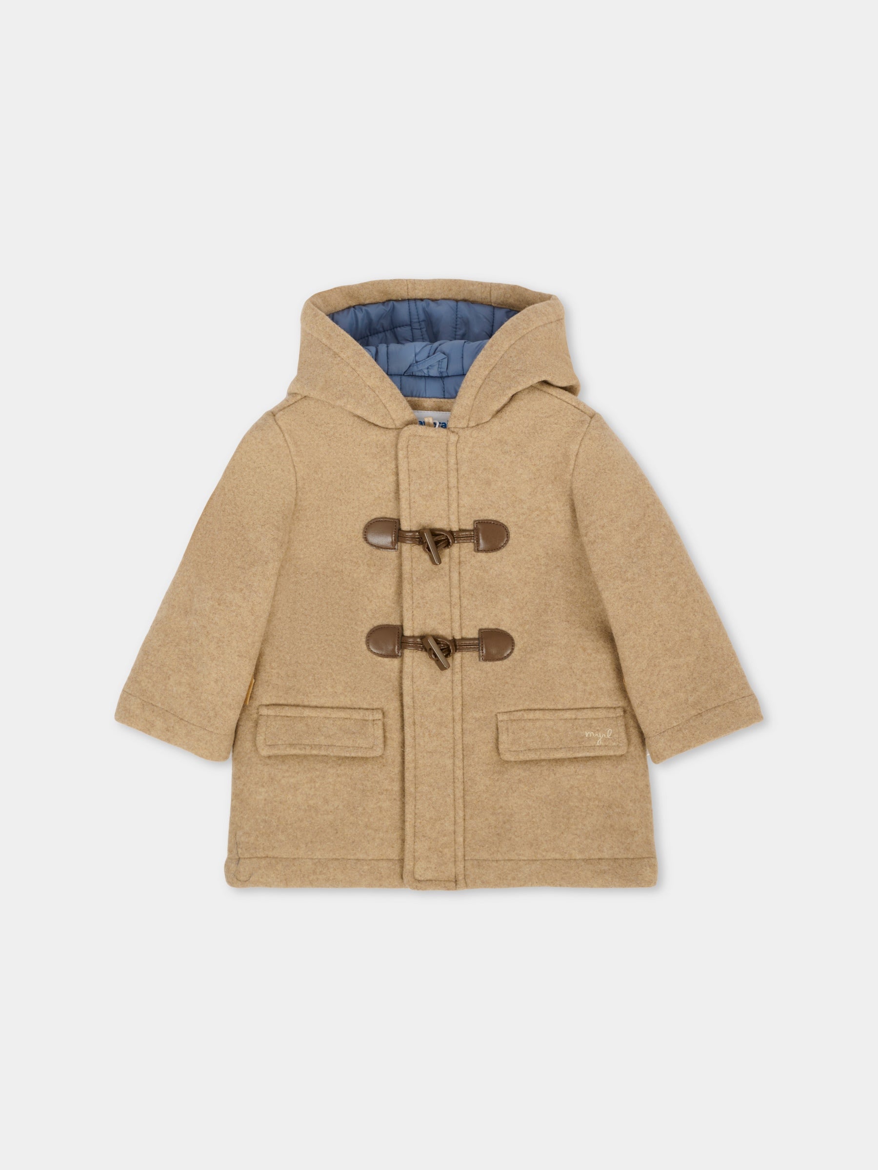 Cappotto Montgomery beige per neonato con logo,Mayoral,2425 055