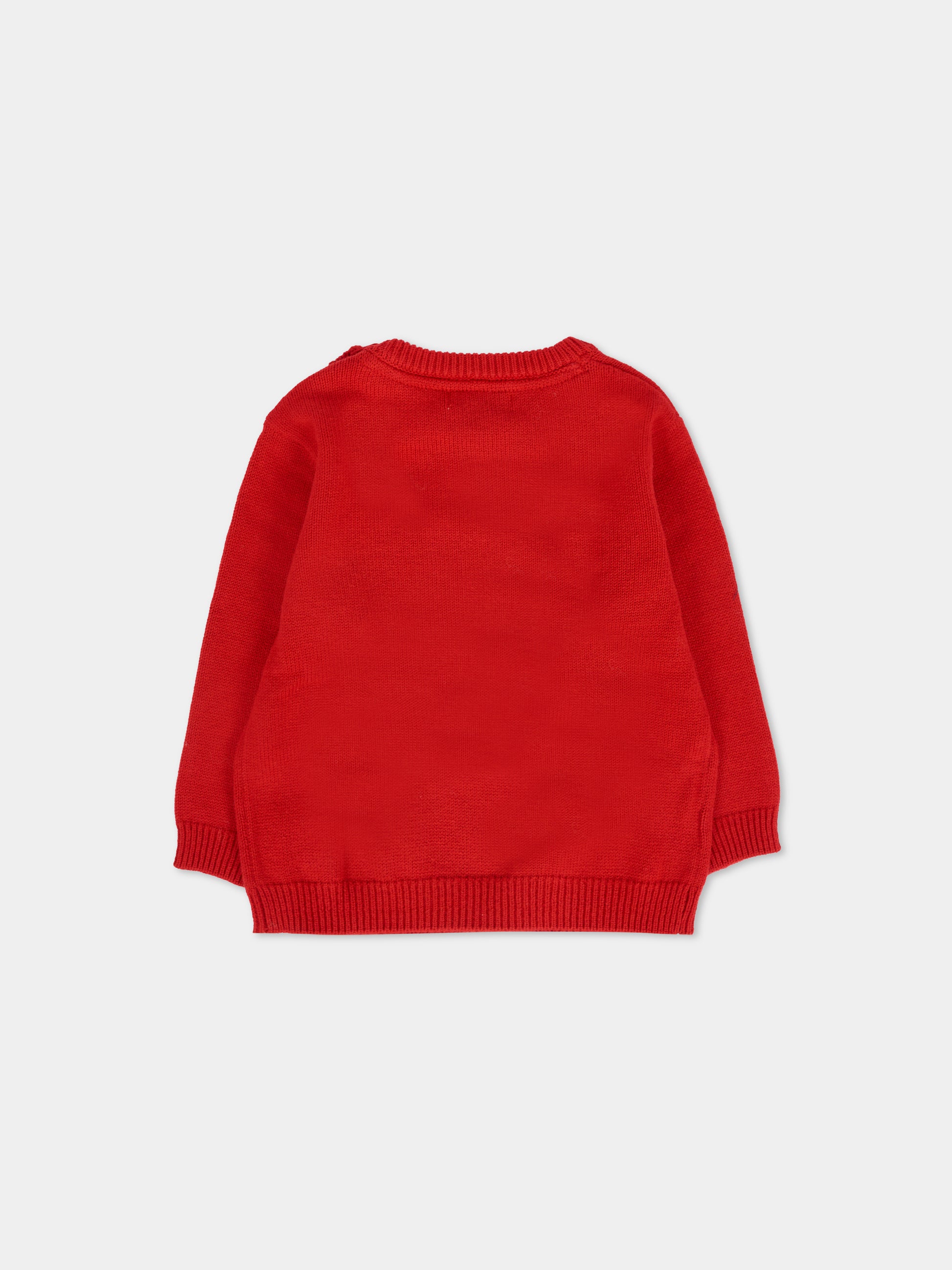 Maglione rosso per neonato con logo,Mayoral,351 047