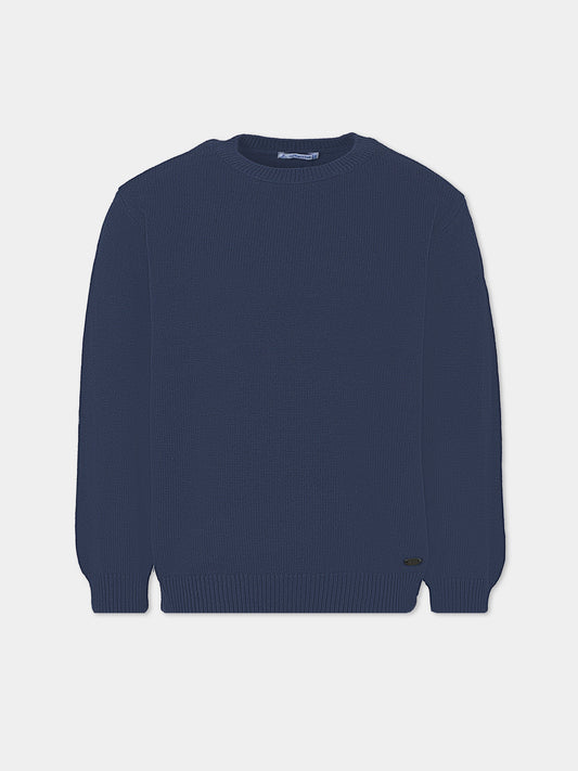 Maglione blu per bambino con logo,Mayoral,311 093