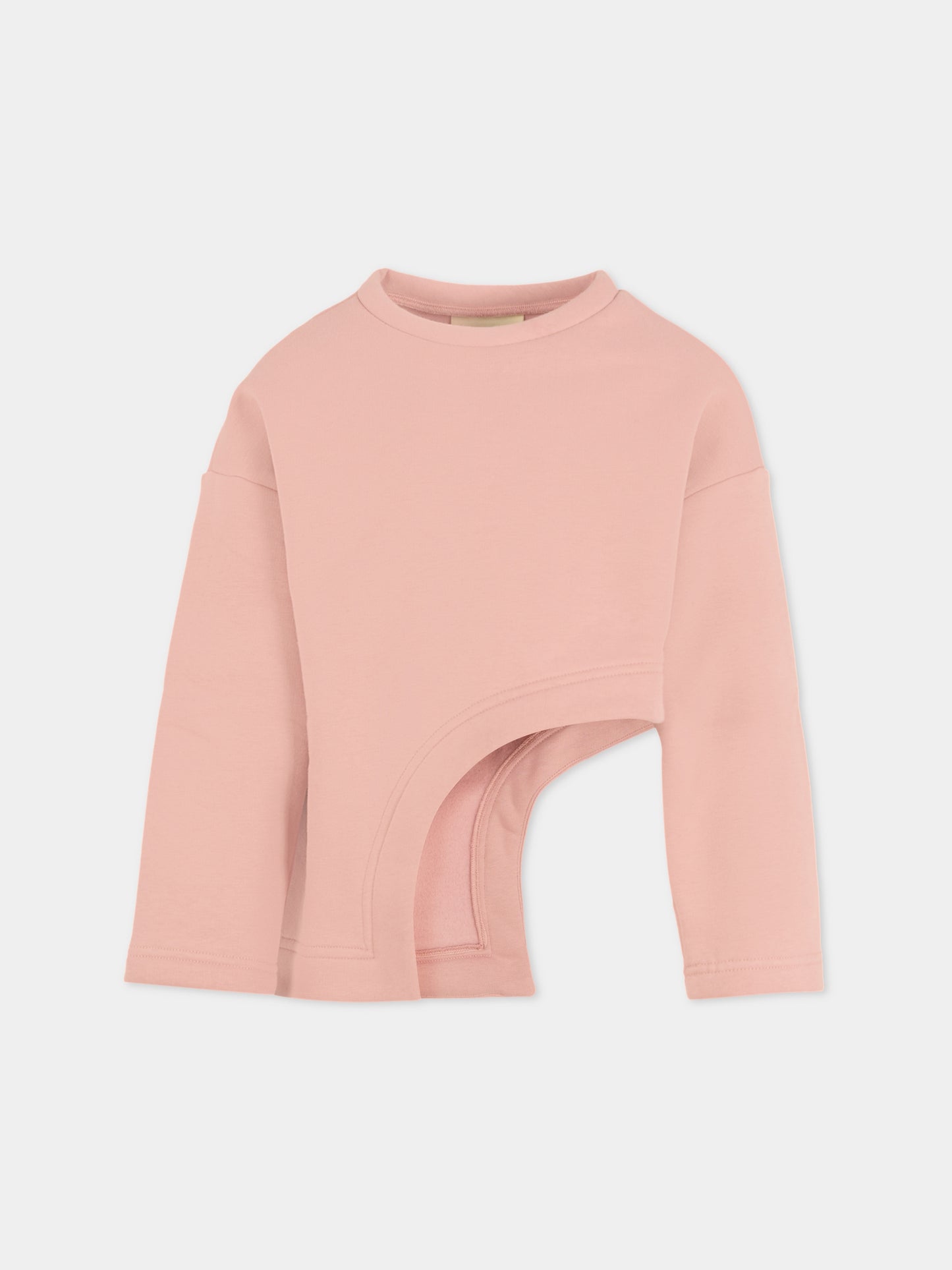 Felpa rosa per bambina con patch logato,Douuod Kids,DX4A40 Z2502 50R