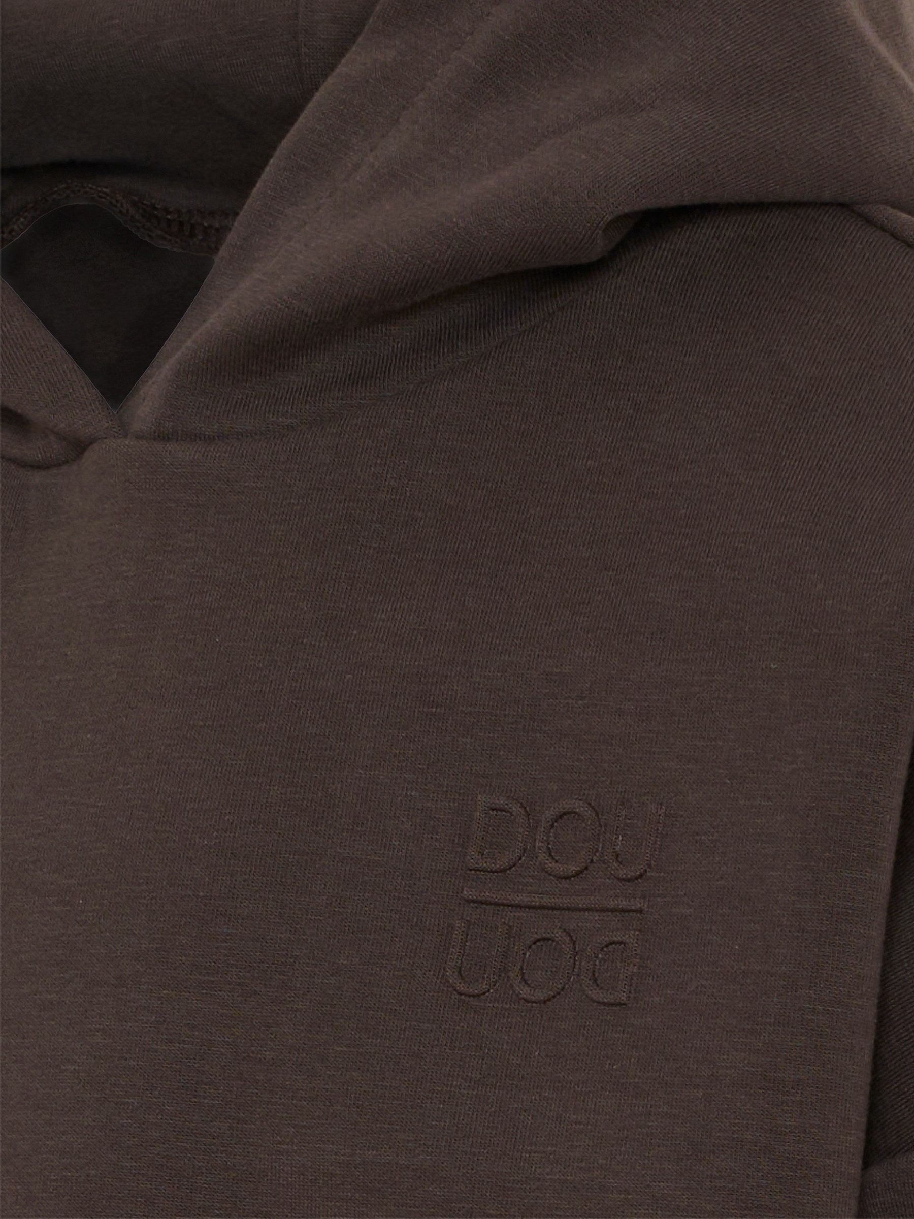 Felpa marrone per bambina con logo,Douuod Kids,DX4P60 Z2858 321