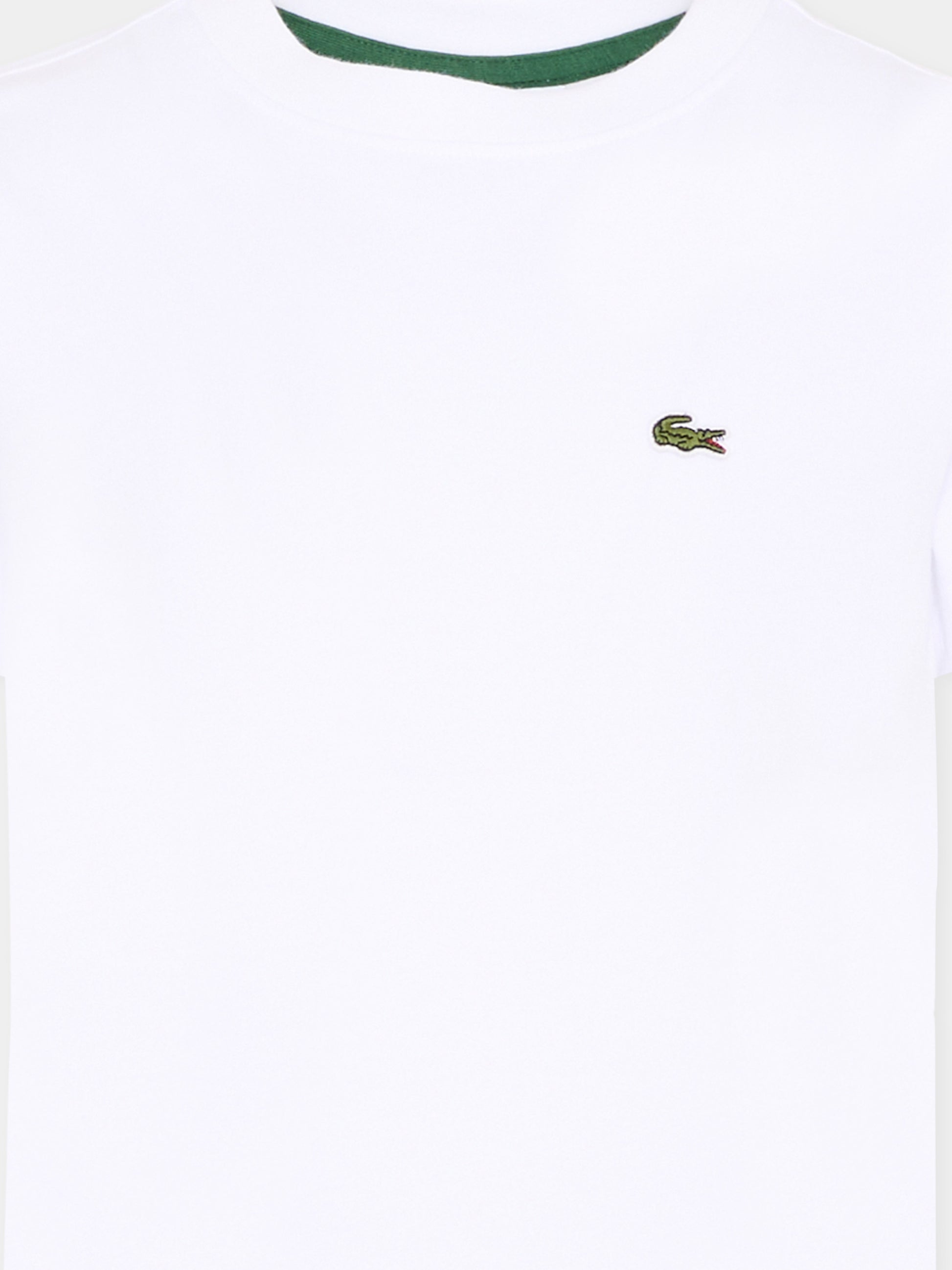 T-Shirt bianca per bambini con logo,Lacoste,7025 W8L