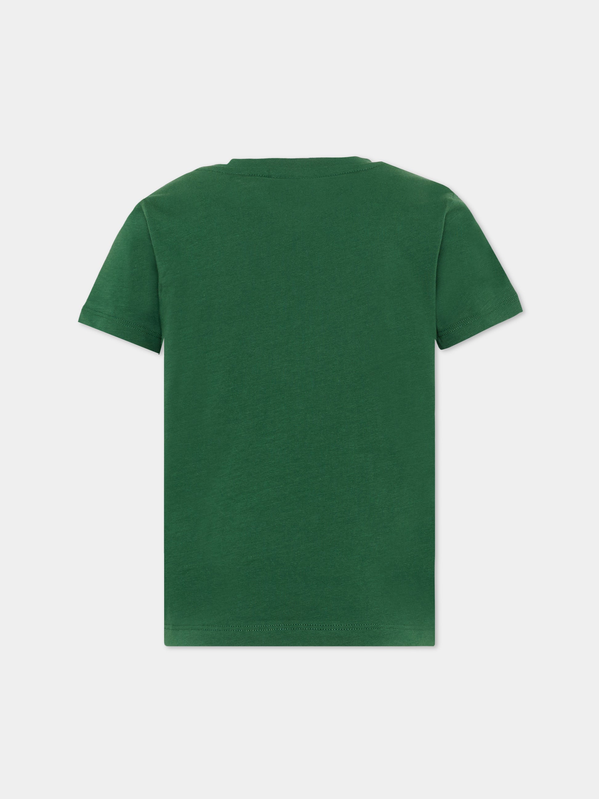 T-shirt verde per bambini con logo,Lacoste,7025 F9W