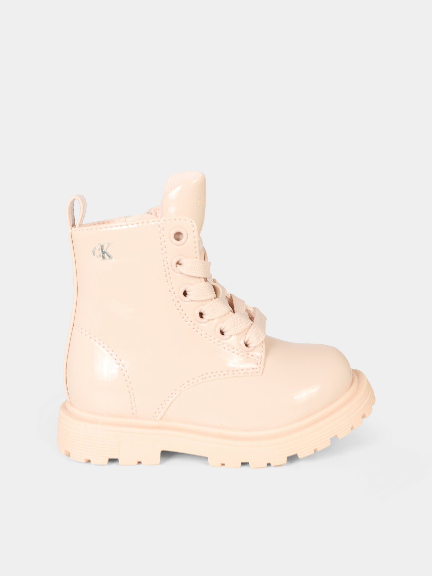 Anfibi rosa per bambina con logo,Calvin Klein Kids,V1A5 83117 0343302