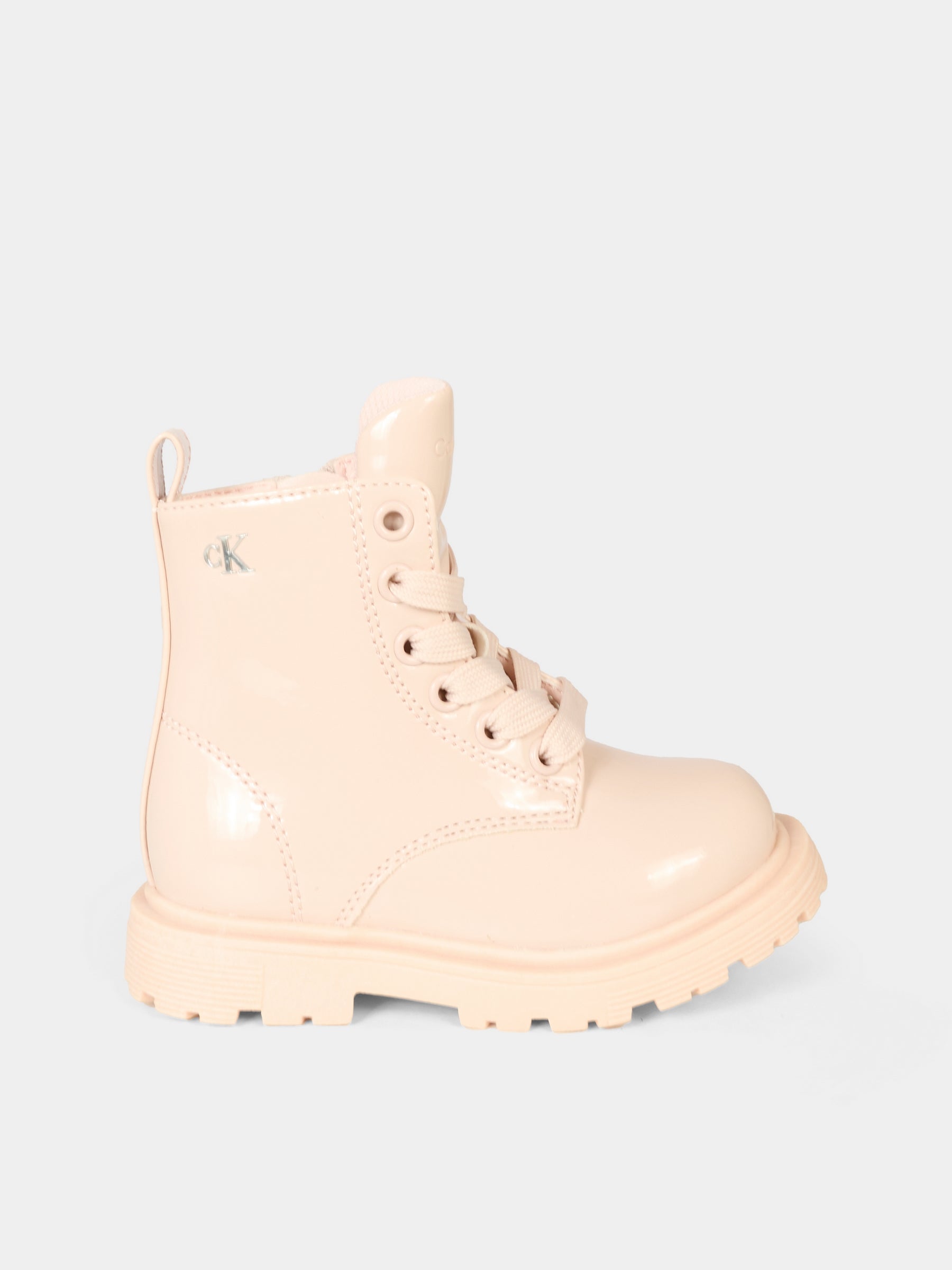 Anfibi rosa per bambina con logo,Calvin Klein Kids,V1A5 83117 0343302