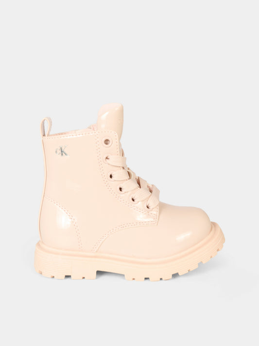 Anfibi rosa per bambina con logo,Calvin Klein Kids,V1A5 83117 0343302