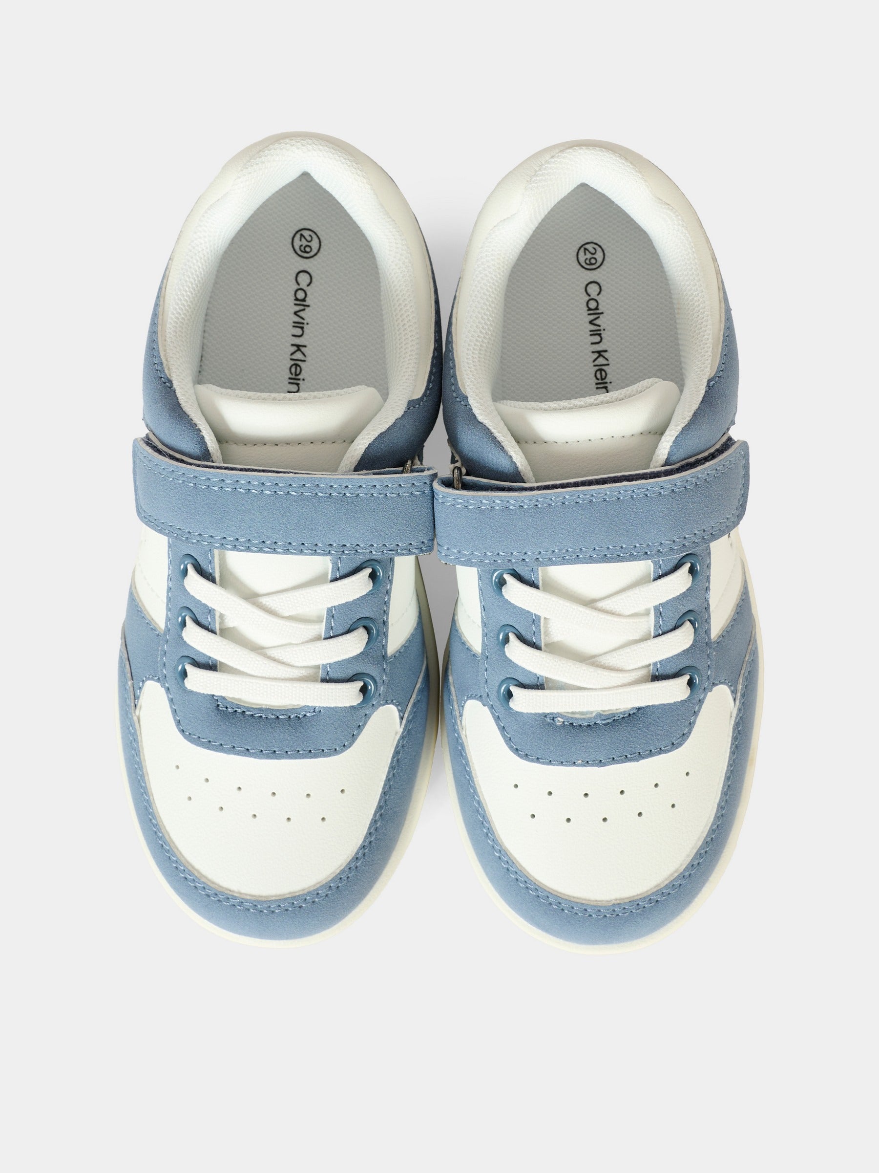Sneakers bianche e azzurre per bambino con logo,Calvin Klein Kids,V1X9 83149 1269A357