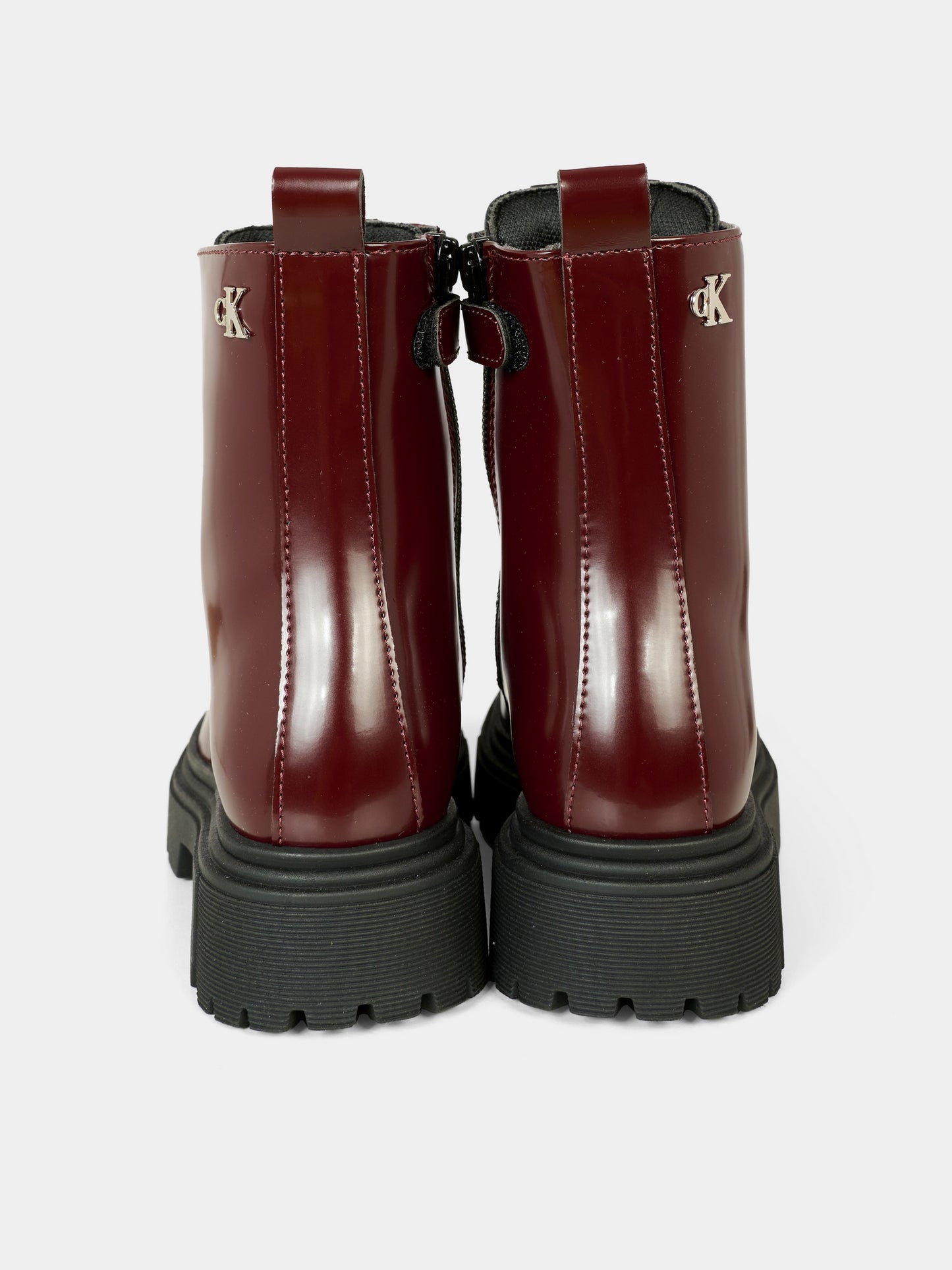 Anfibi bordeaux per bambina con logo,Calvin Klein Kids,V4A5 83132 1453356