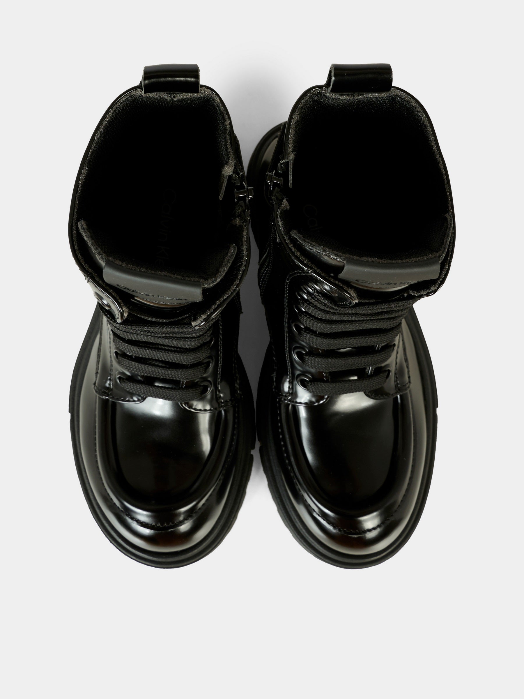 Anfibi nero per bambini con logo,Calvin Klein Kids,V4A5 83132 1453999