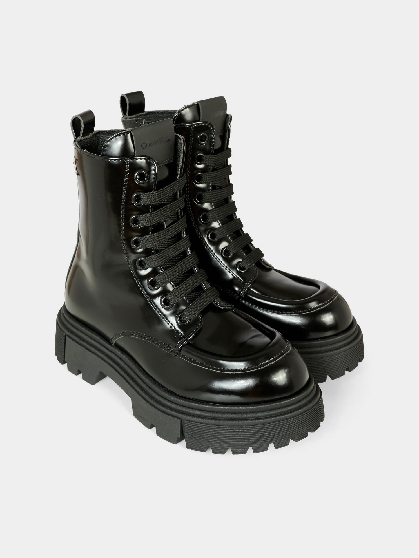 Anfibi nero per bambini con logo,Calvin Klein Kids,V4A5 83132 1453999