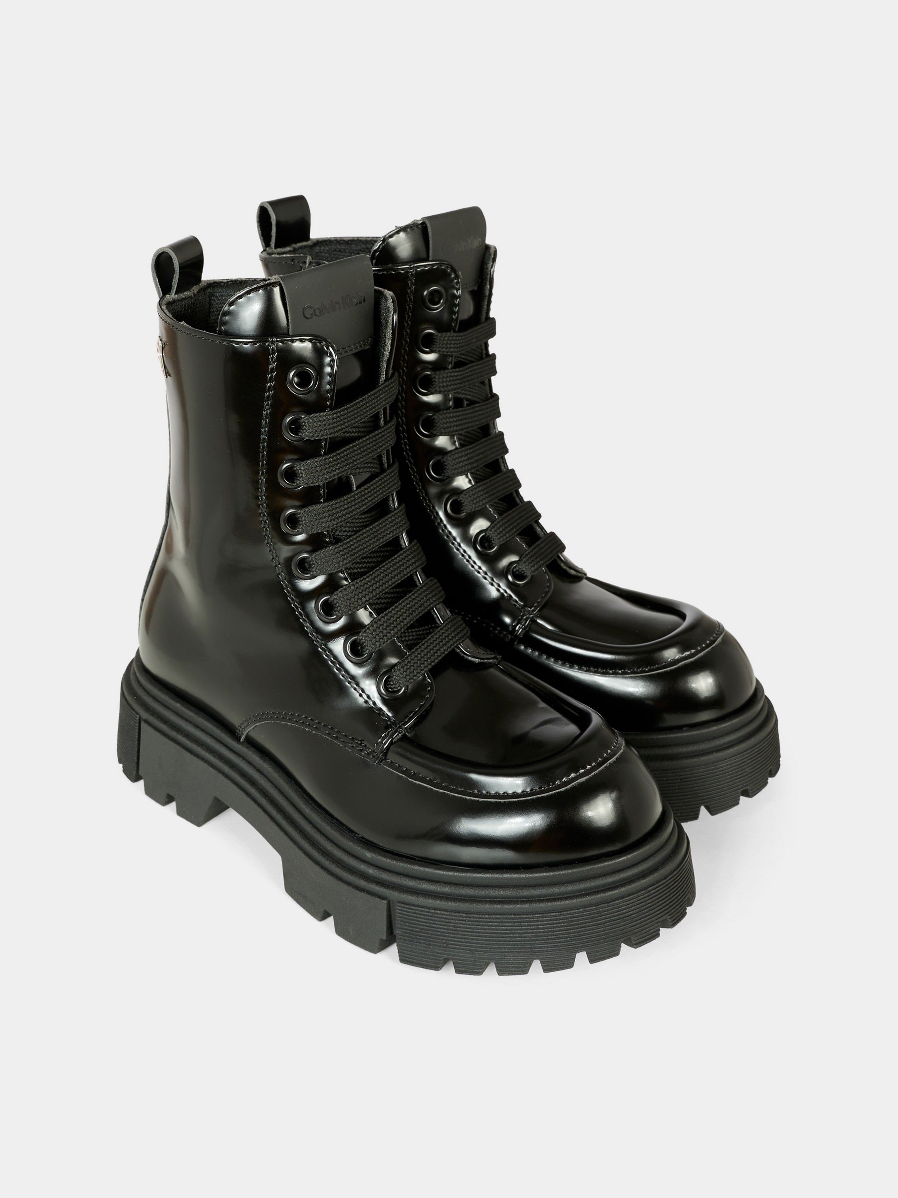 Anfibi nero per bambini con logo,Calvin Klein Kids,V4A5 83132 1453999