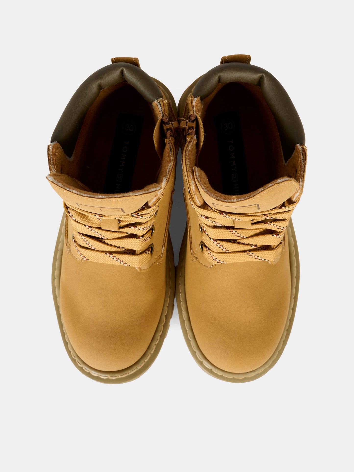 Anfibi giallo ocra per bambino con logo,Tommy Hilfiger Junior,T3X5 34125 1269206